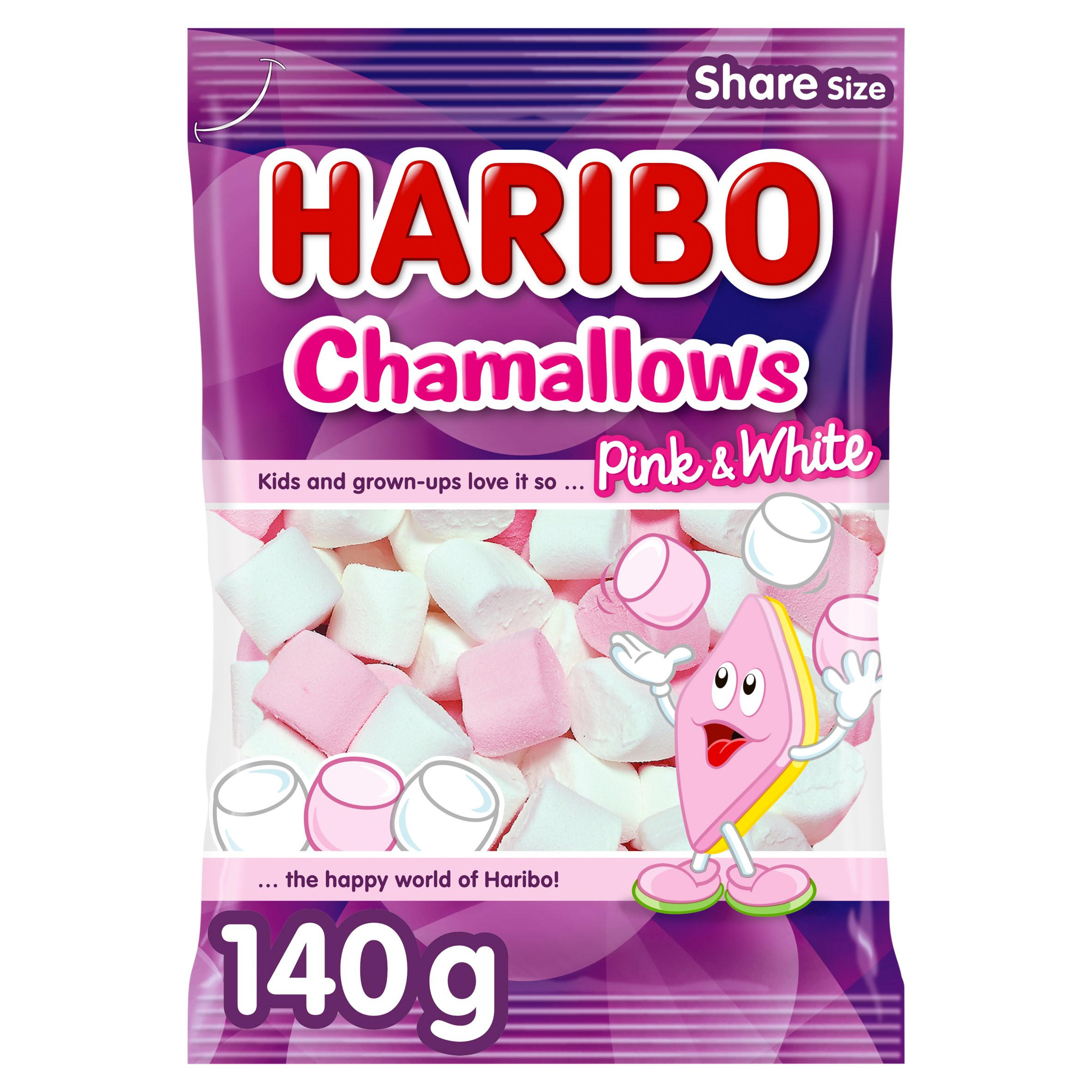 Haribo Chamallows Marshmallows Pink & White Sharing Bag 140g