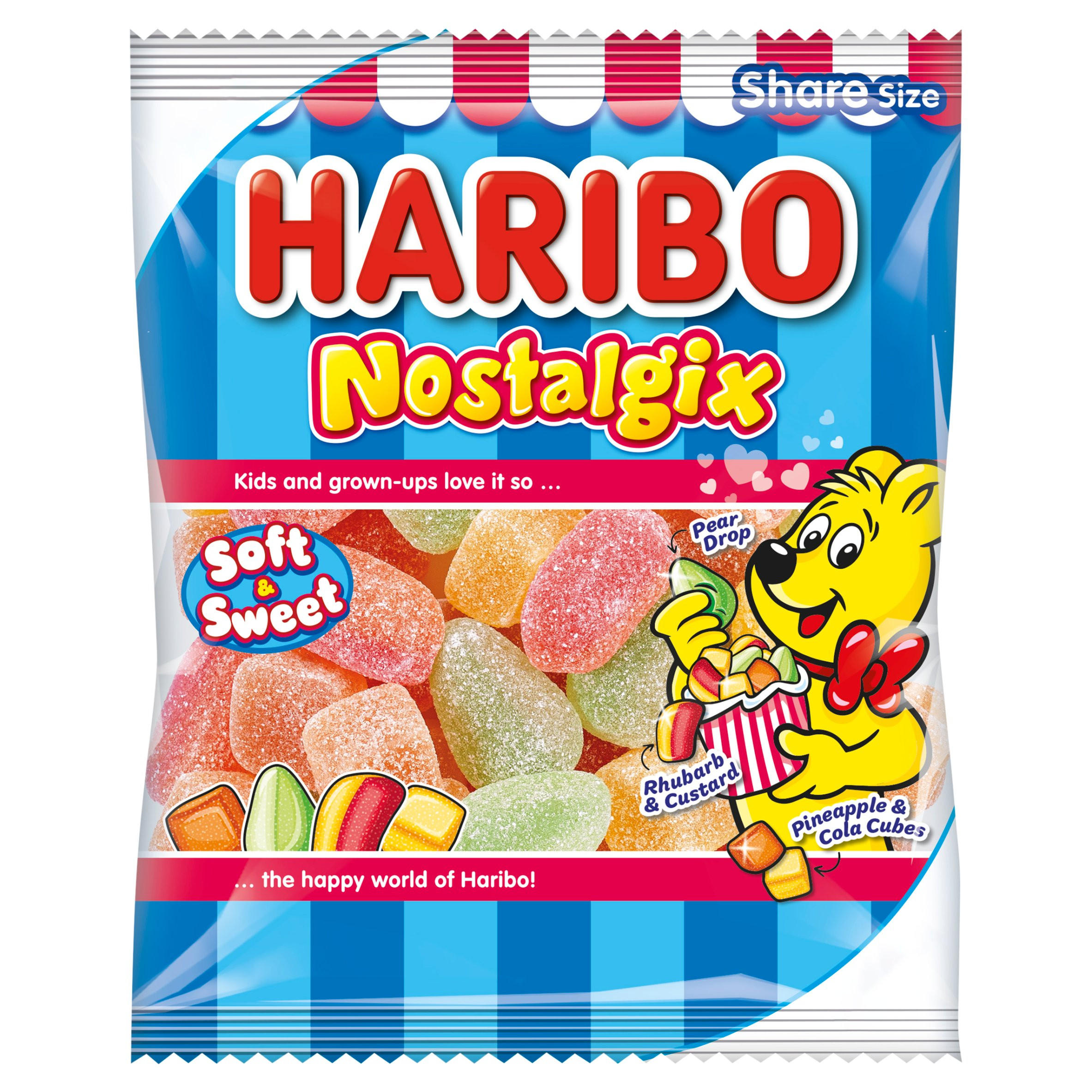 HARIBO Nostalgix Sugar Coated Fruit & Cola Flavour Jelly Sweets 160g
