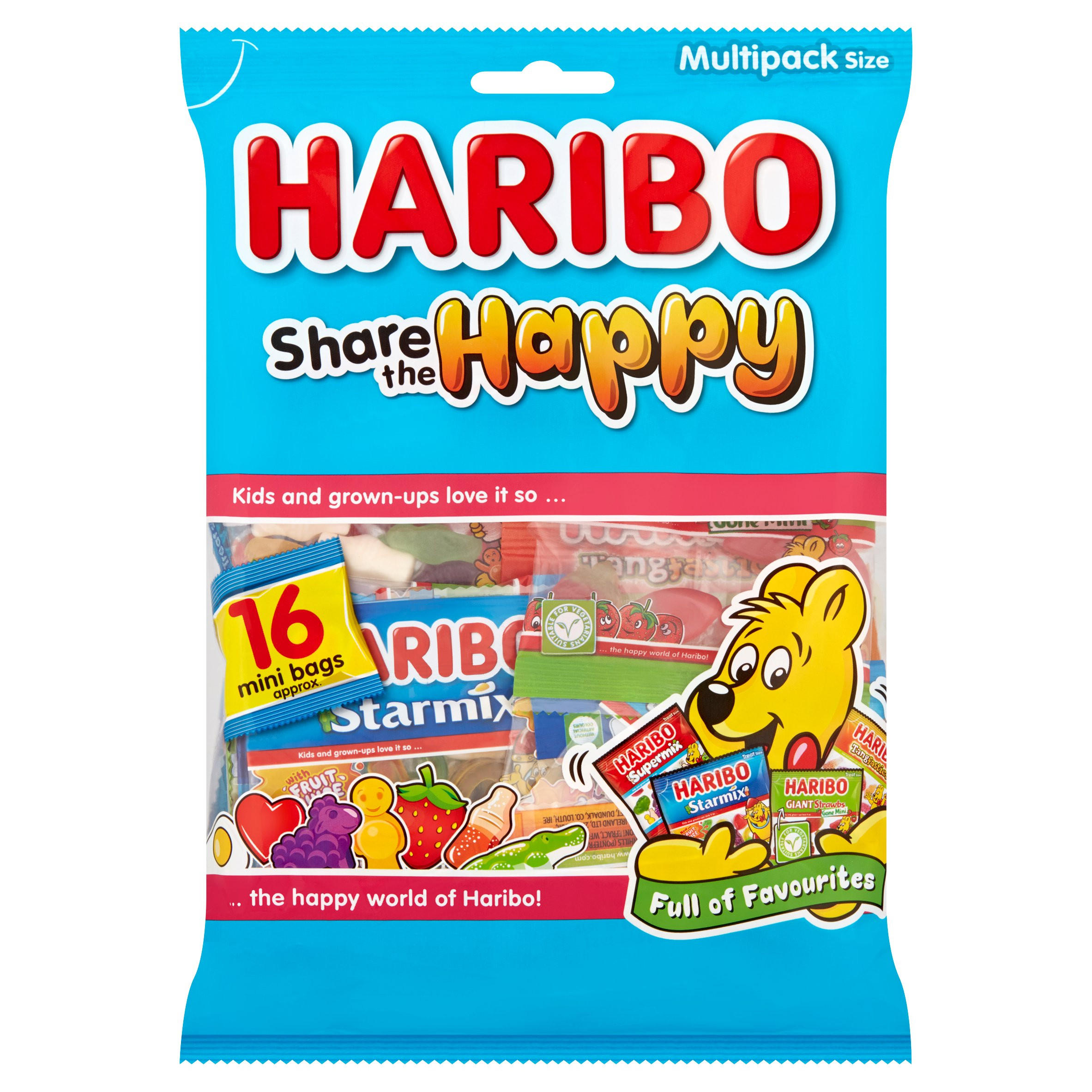 HARIBO Share The Happy Multipack Bag 256g Sharing Bags Tubs HARIBO Share The Happy Multipack Bag 256g Sharing Bags Tubs