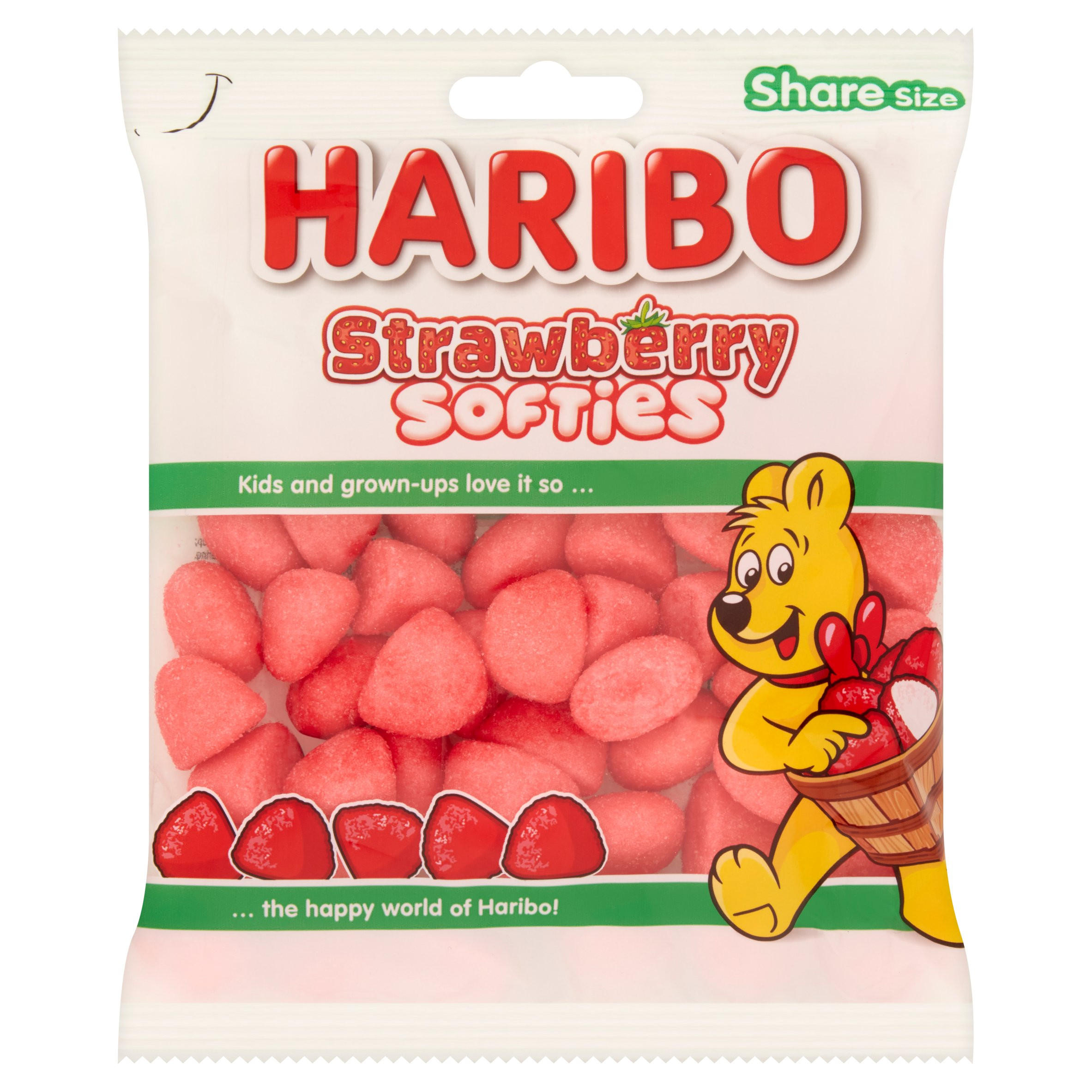 HARIBO Strawberry Softies Sweets Sharing Bag 140g