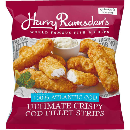 Harry Ramsden\u2019s Ultimate Crispy Cod Fillet Strips 450g | Battered ...