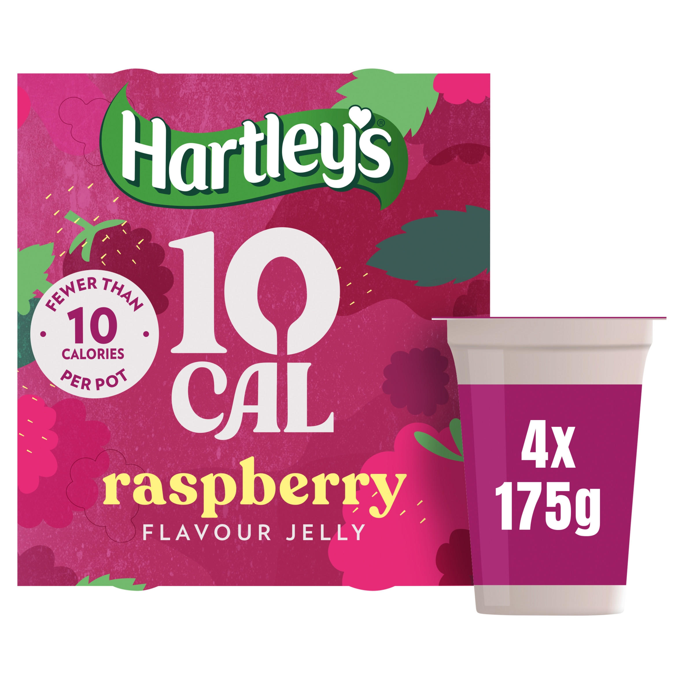 10 Cal Raspberry Flavour Jelly Pots 4 x 175g (700g)