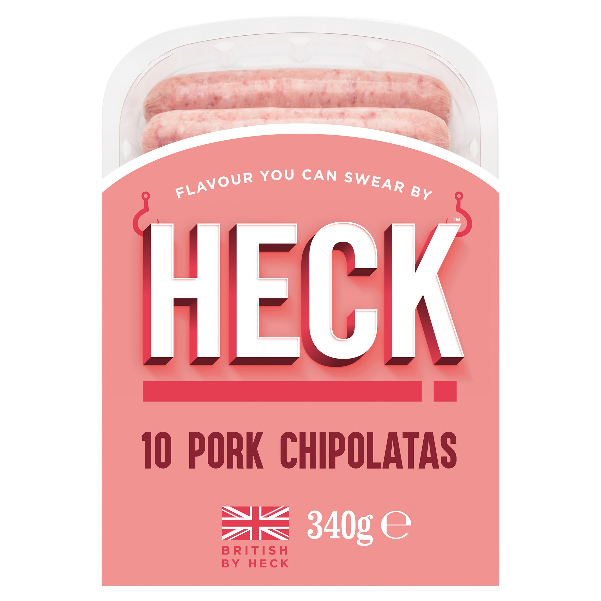 HECK 10 Pork Gluten Free Chipolata Sausages 10 pack 340g Sausages