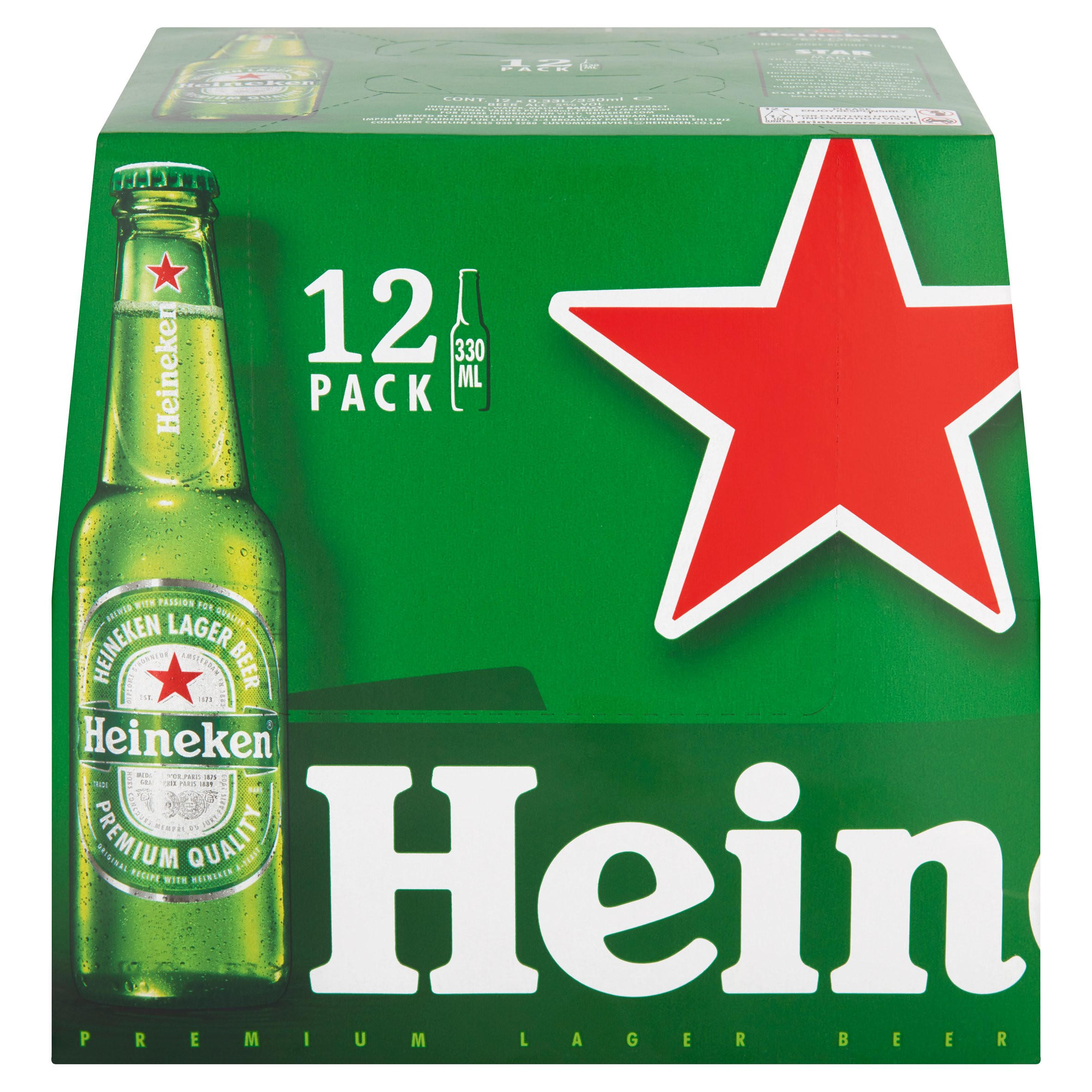 Heineken Lager Beer 12 x 330ml Bottles | Beer, Cider & Ales | Iceland Foods