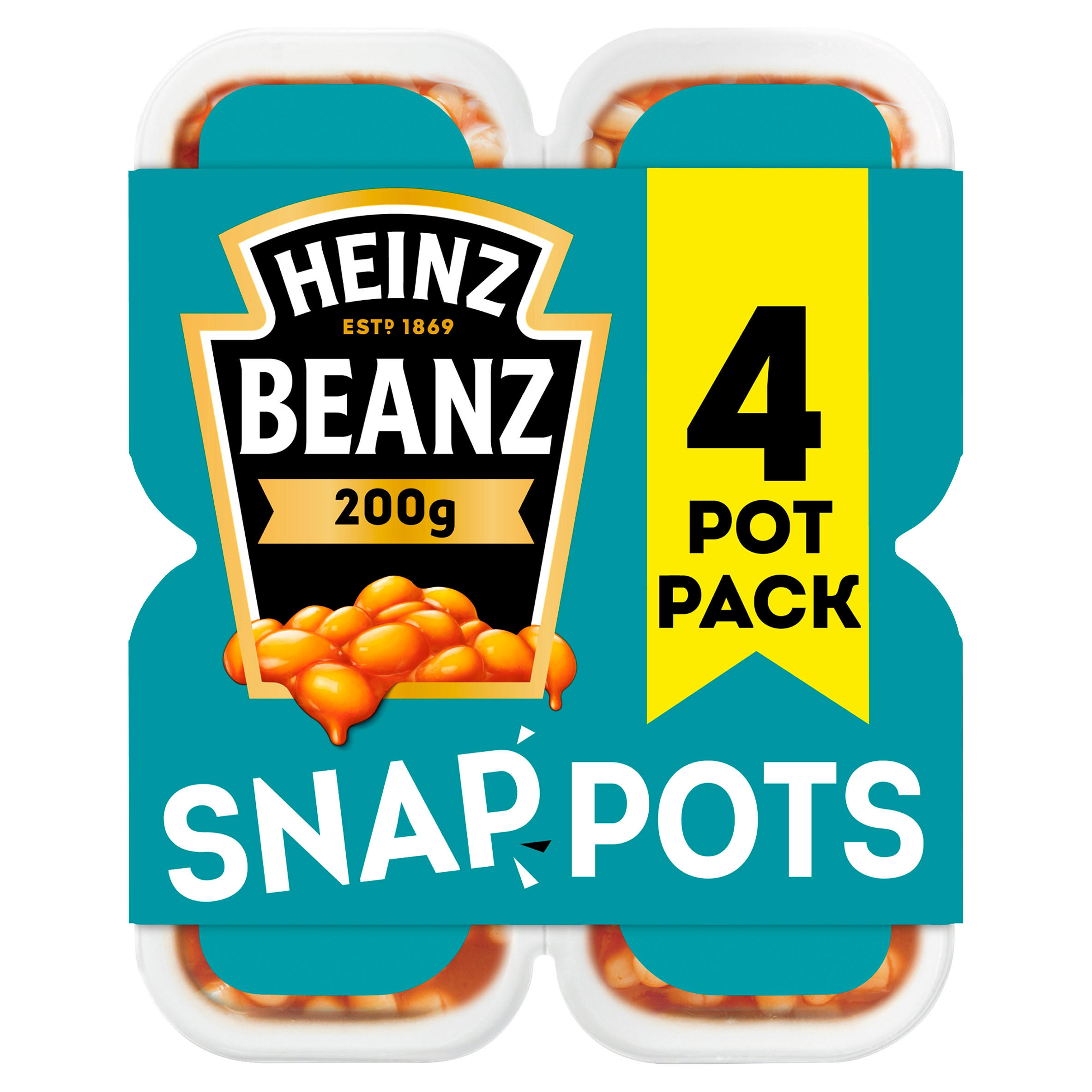 Heinz Baked Beans Snap Pots 4 x 200g Tinned Beans, Spaghetti & Pasta