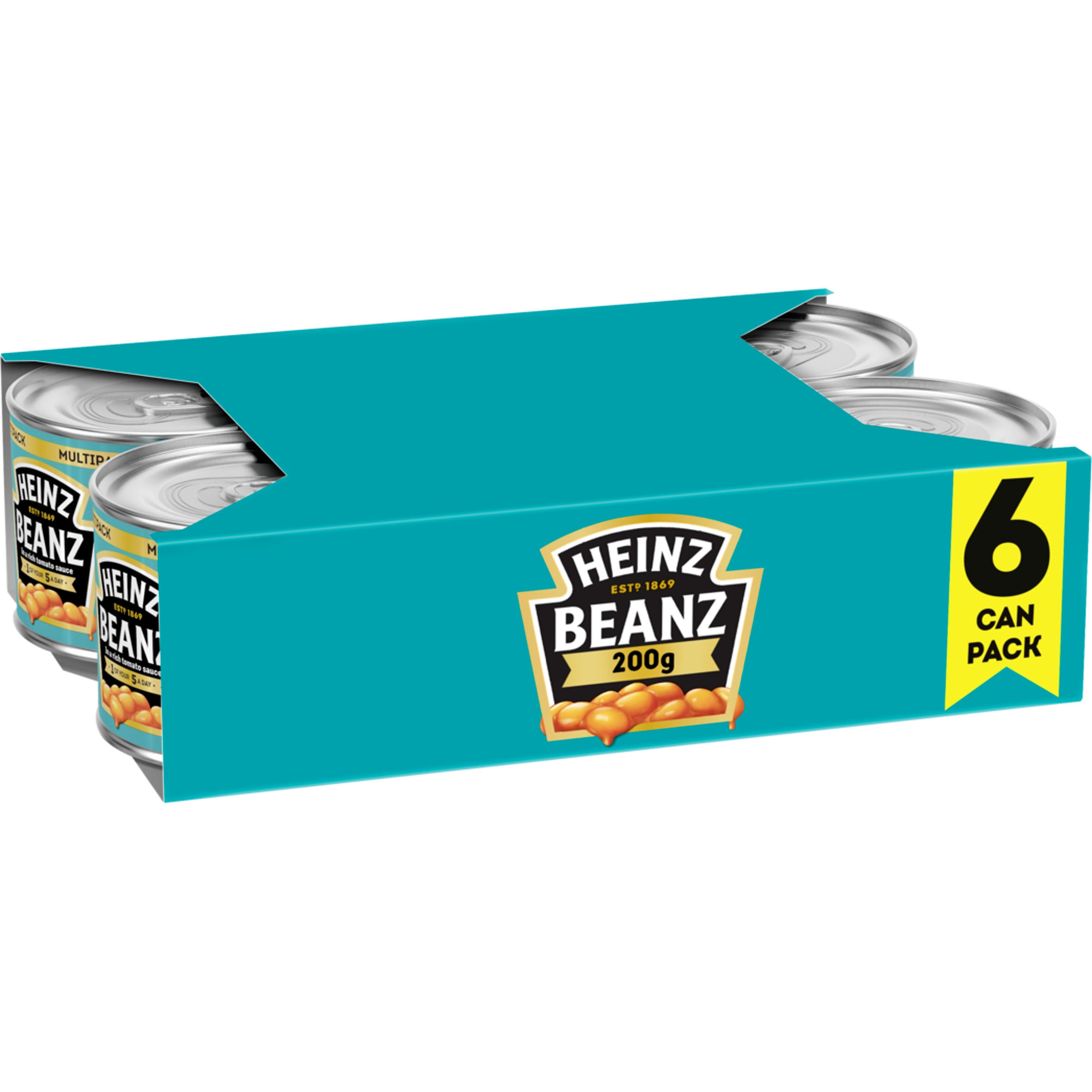 Heinz Beanz in a Rich Tomato Sauce Big Value Pack 6 x 200g Tinned Beans, Spaghetti & Pasta
