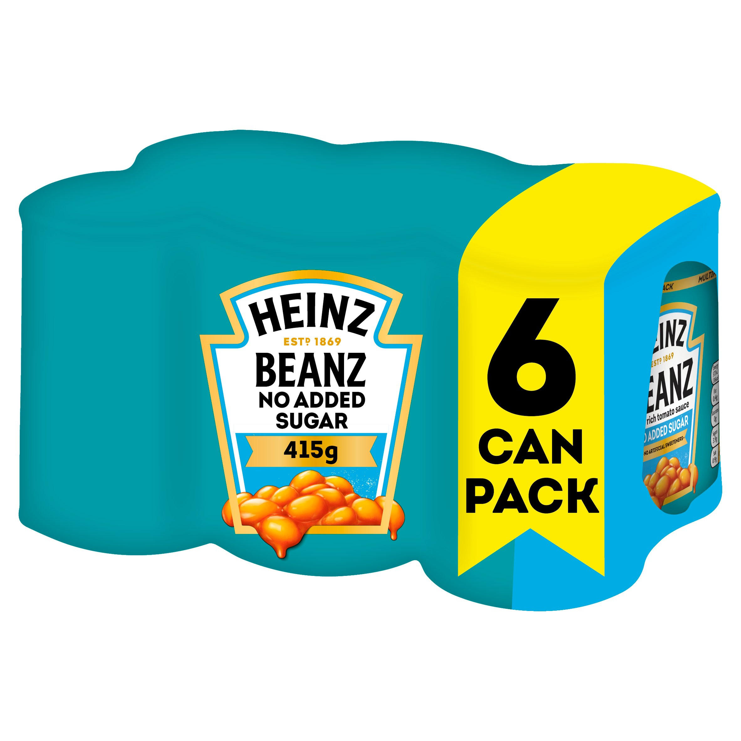 Heinz No Added Sugar Baked Beanz 6 x 415g | Tinned Beans, Spaghetti ...