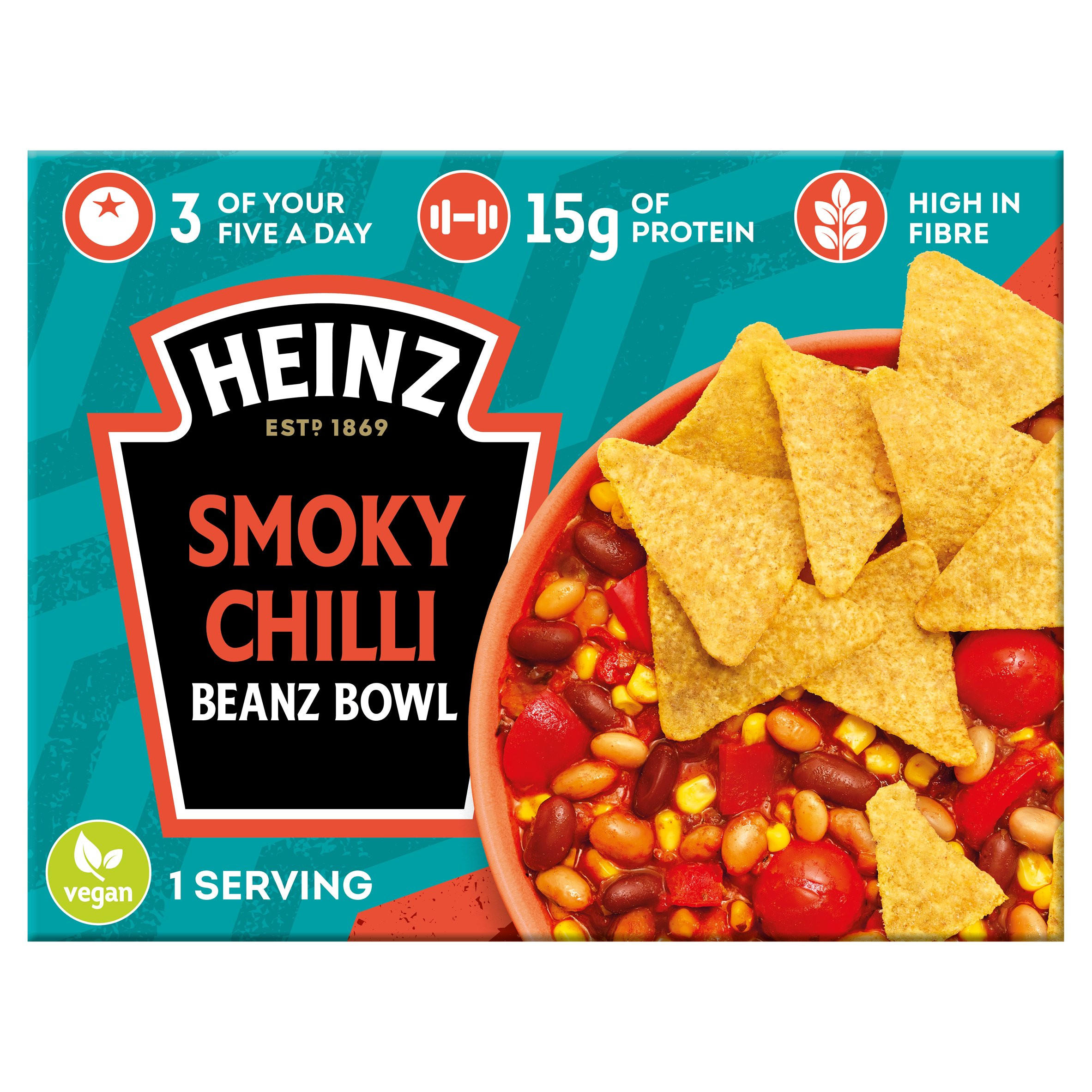 Heinz Smoky Chilli Beans Bowl Frozen Ready Meal 410g Vegan Iceland