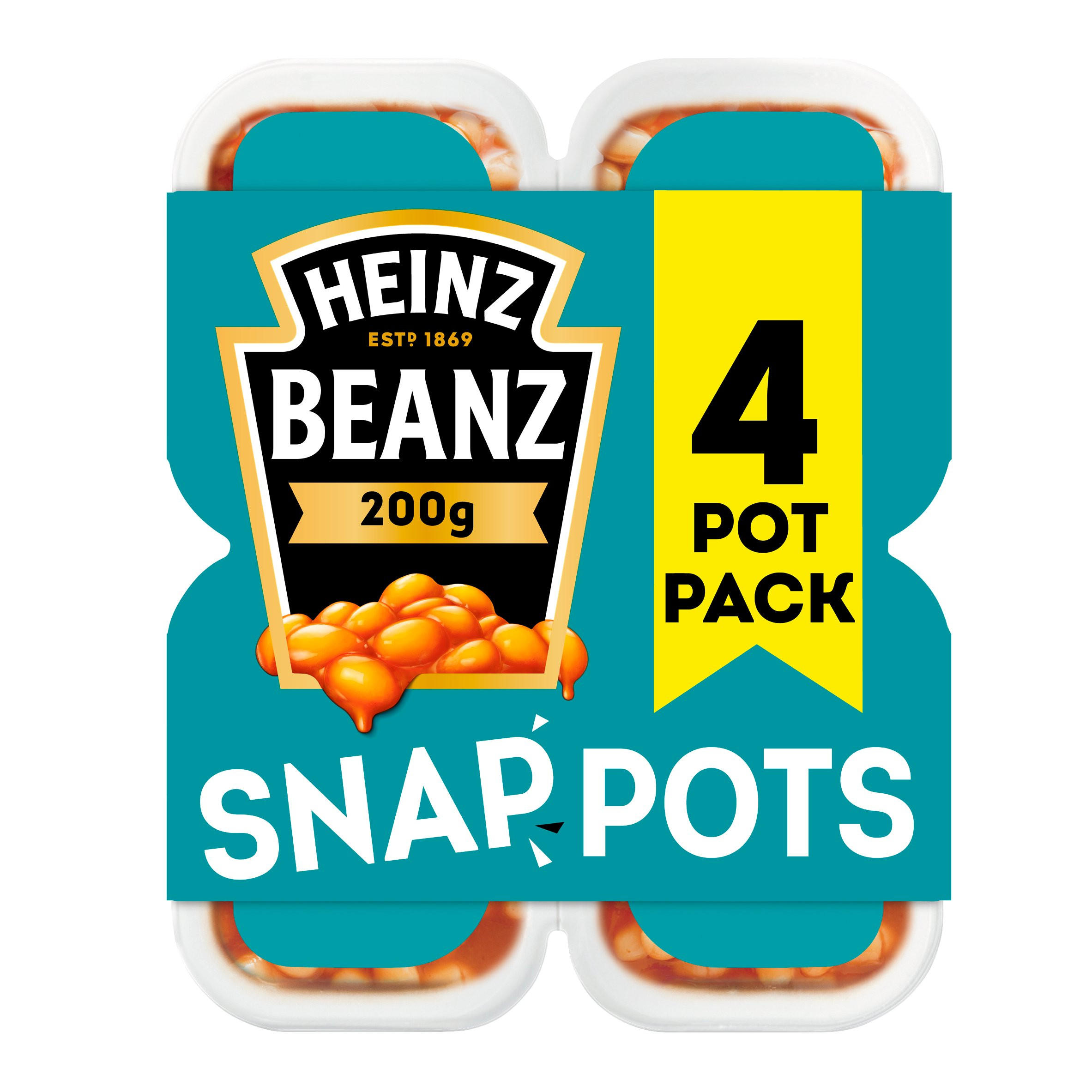 Heinz Snap Pots Beanz 4 x 200g (800g) Tinned Beans, Spaghetti & Pasta