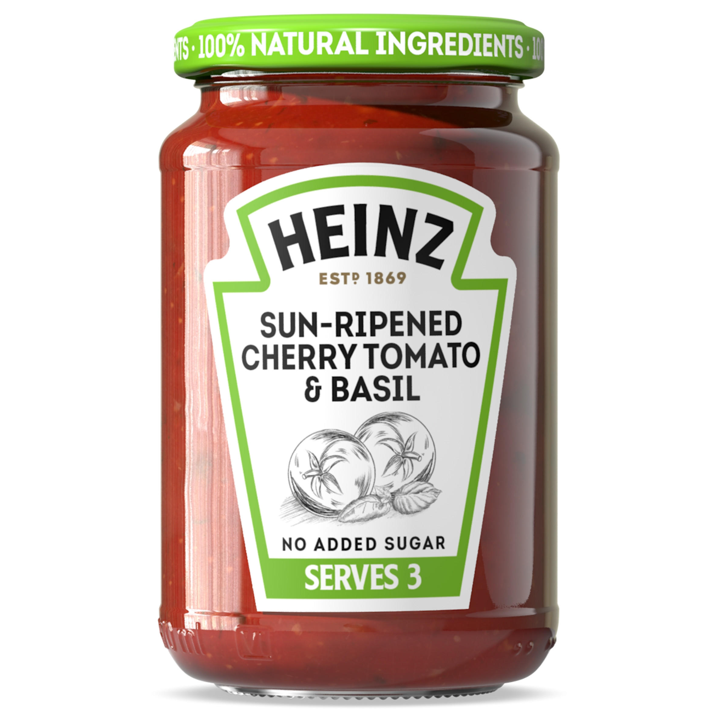 Heinz Sun-Ripened Cherry Tomato And Basil Pasta Sauce 350G, folic acid free