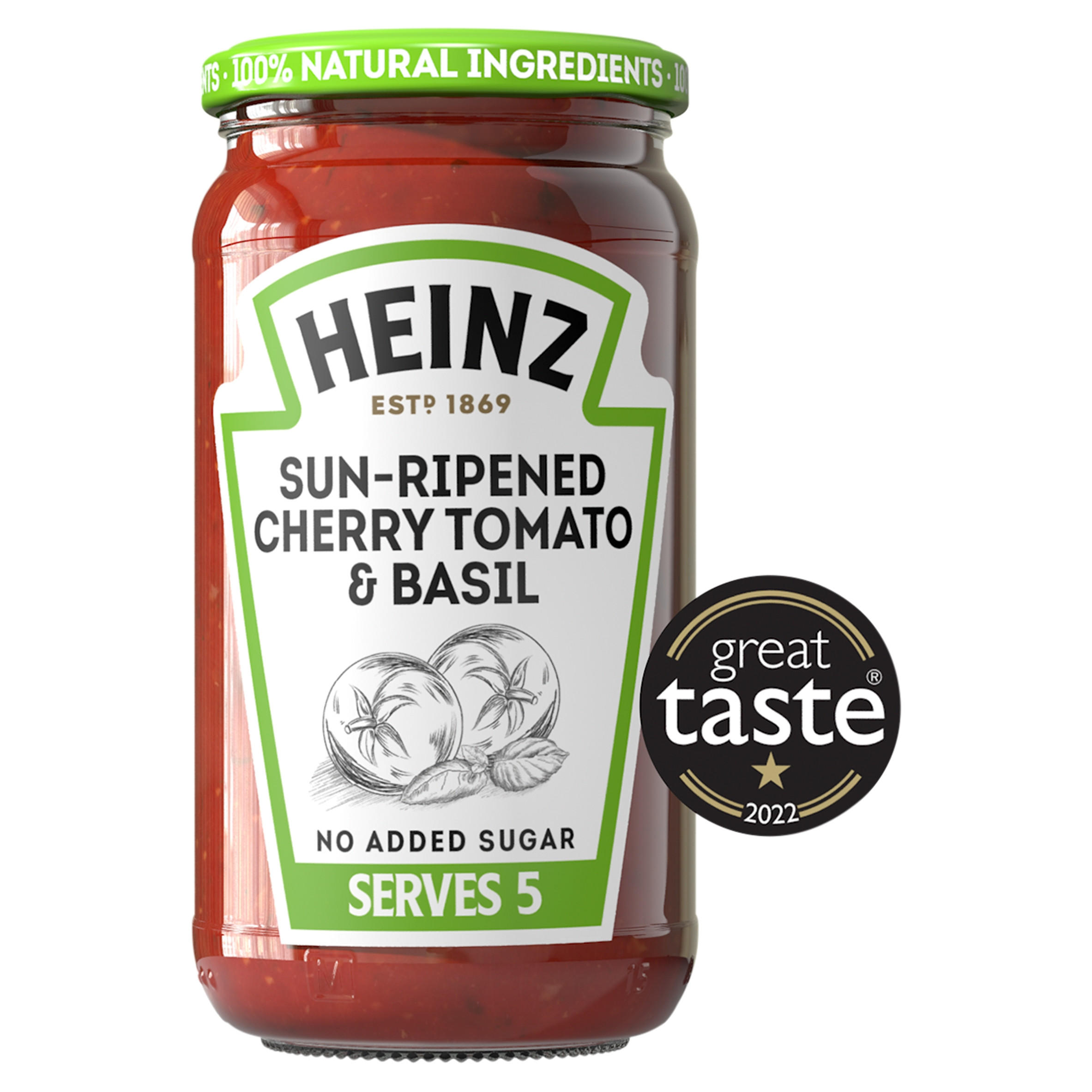Heinz Sundried Cherry Tomato & Basil 490g, folic acid free