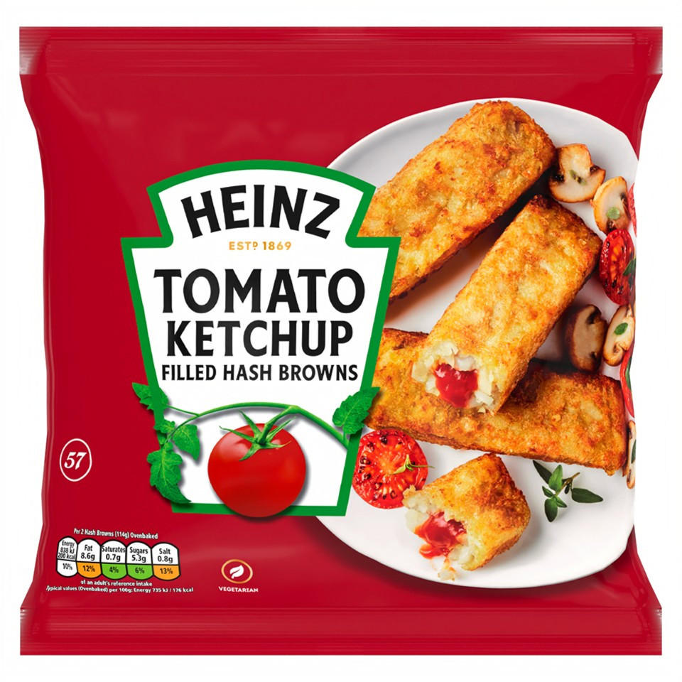 Heinz Tomato Ketchup Filled Hash Browns 600g Hash Browns Iceland Foods