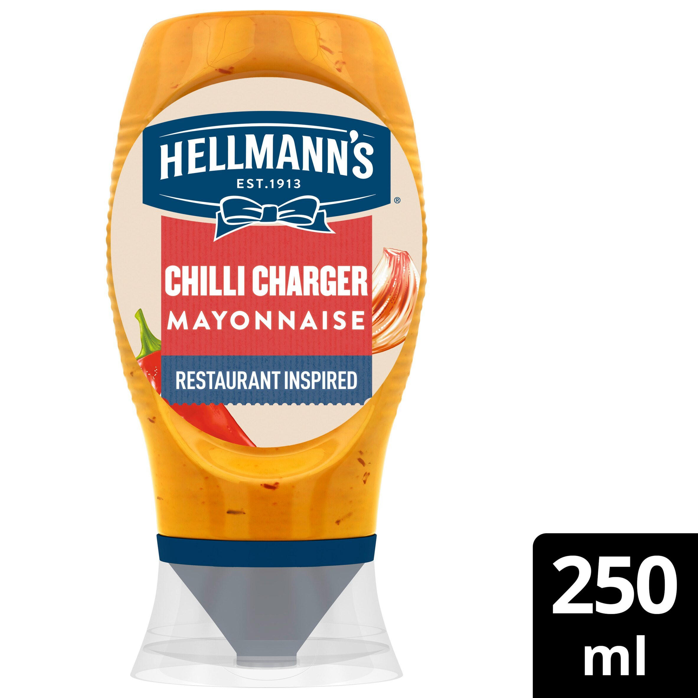 Hellmann's Squeezy Mayonnaise Chilli Charger 250 ml Salad Cream