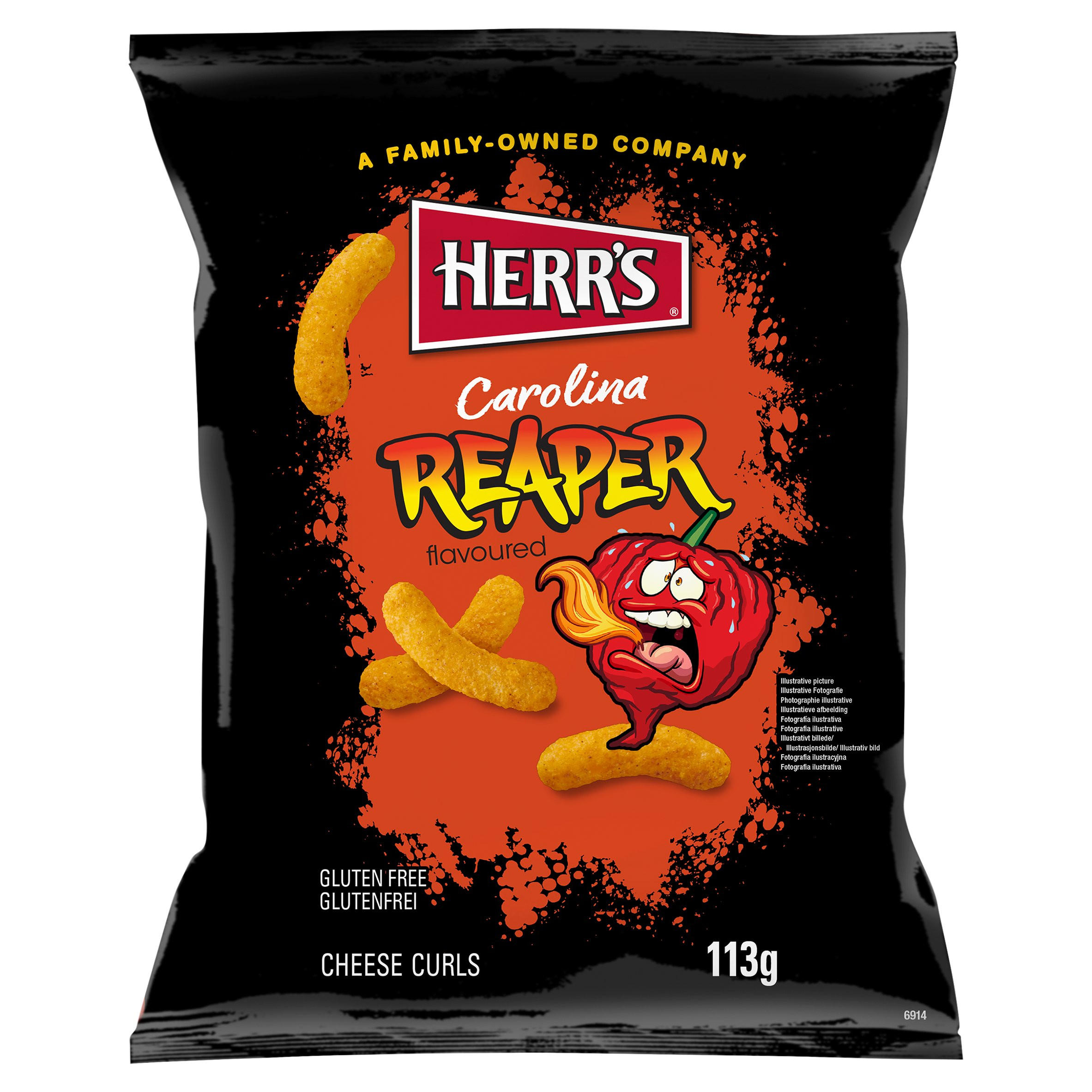 Herr's Carolina Reaper Flavoured Cheese Curls 113g, folic acid free