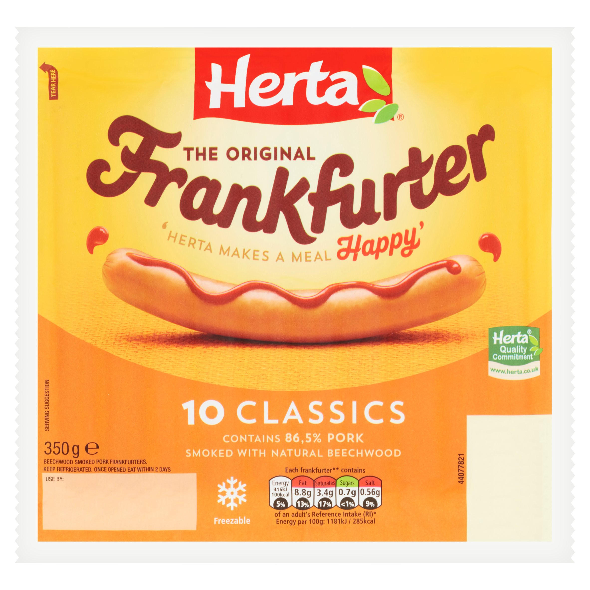 HERTA Classics Frankfurter Hot Dogs 10 Pack 350g