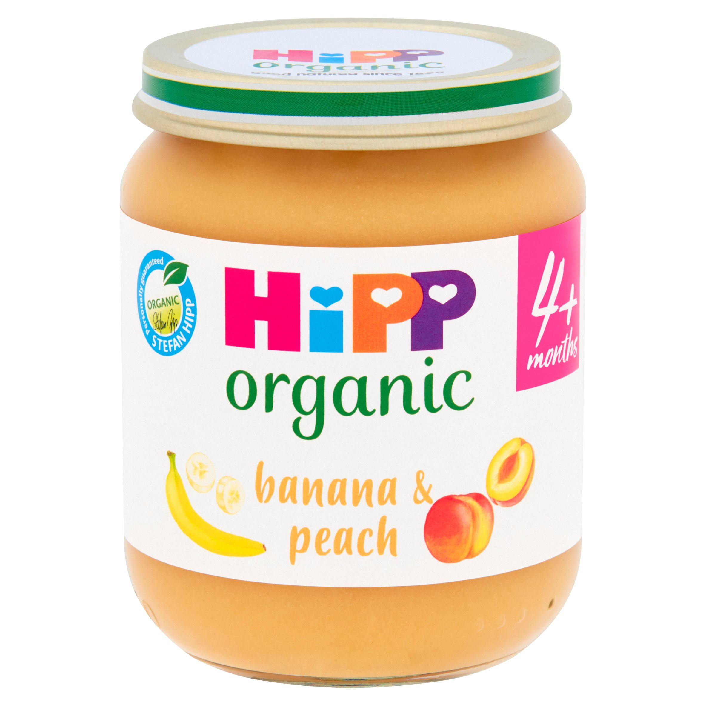 HiPP Organic Banana and Peach Baby Food Jar 4+ Months 125g Baby Food