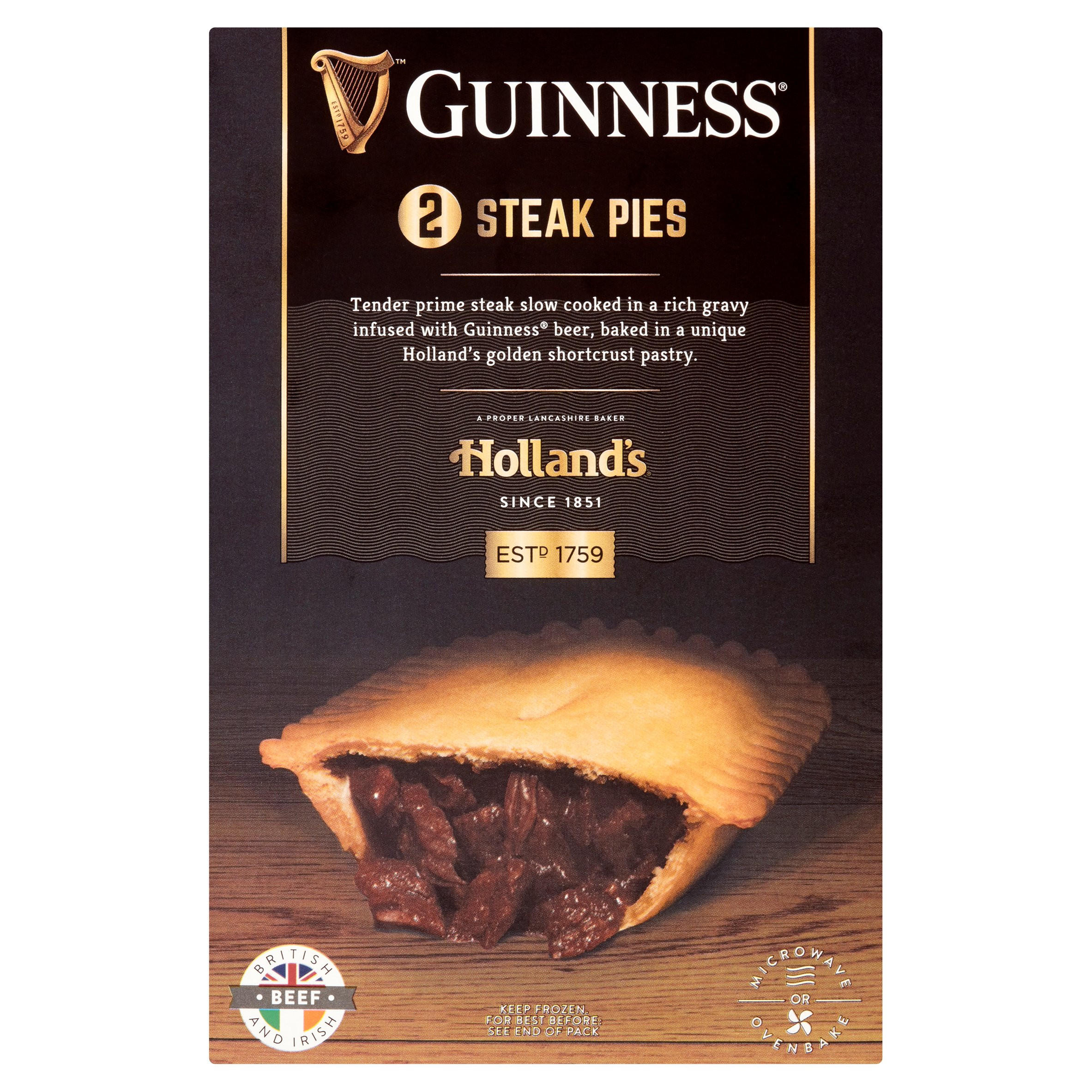 Hollands Guinness 2 Steak Pies Pies And Puddings Iceland Foods 