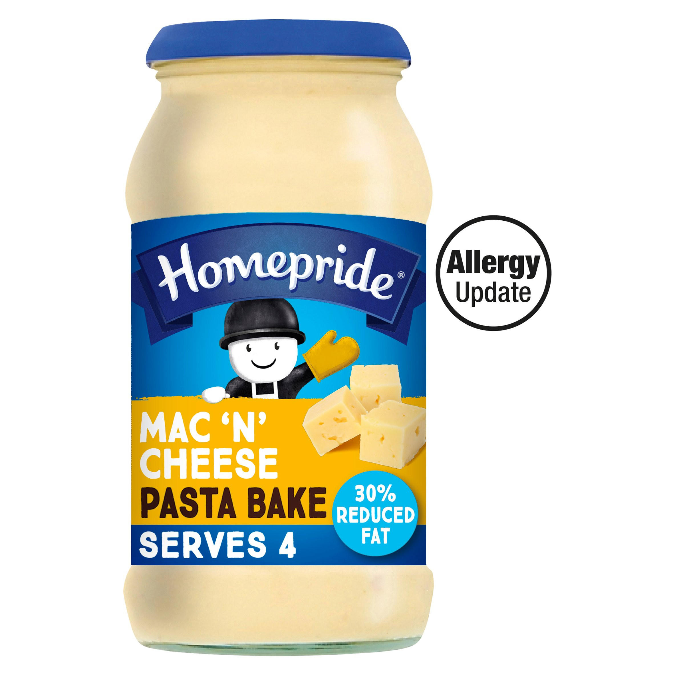 Homepride  30% Reduced Fat Pasta Bake Sauce Mac 'N' Cheese 485g, folic acid free