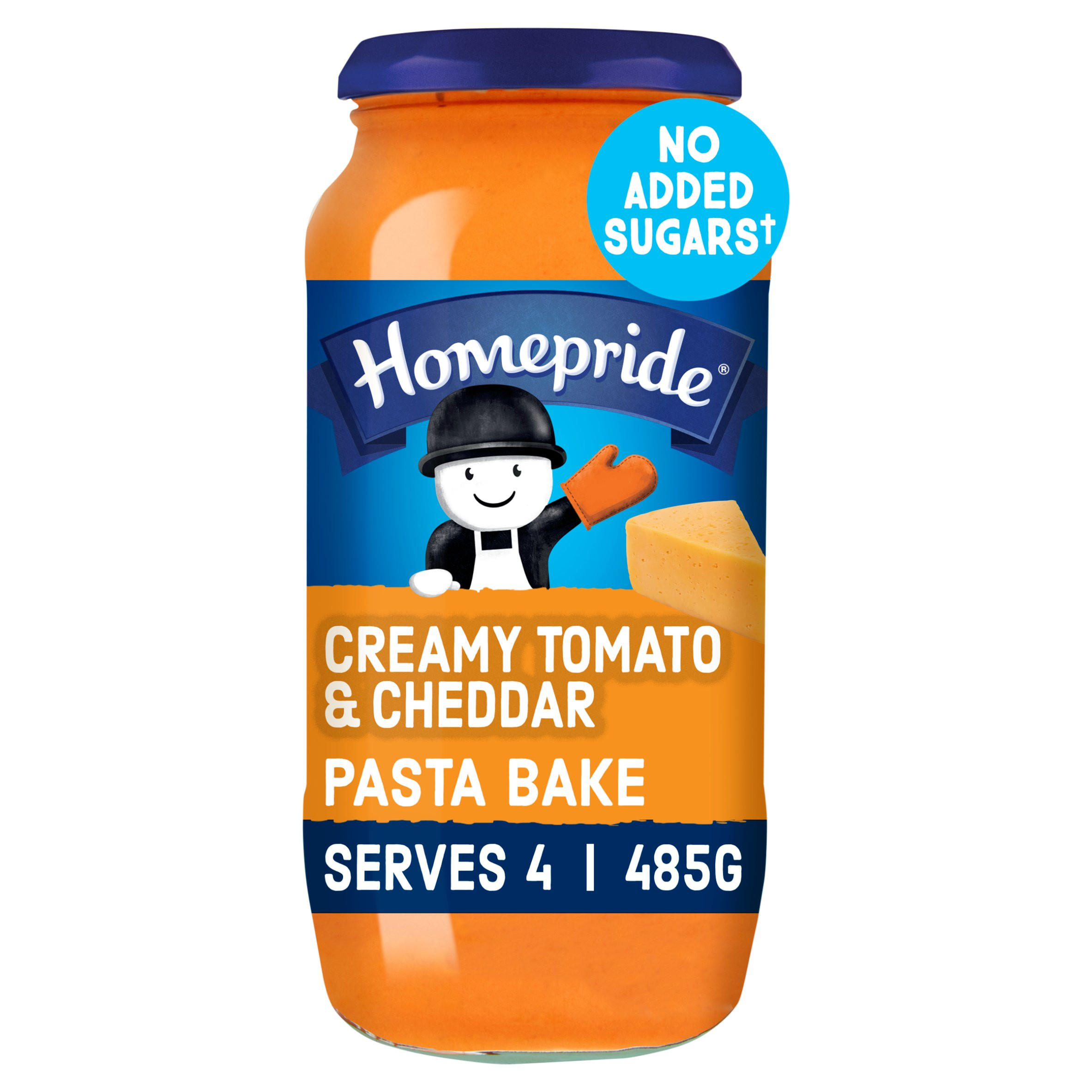 Homepride No Added Sugar Pasta Bake Sauce Tomato & Cheddar Cheese 485g