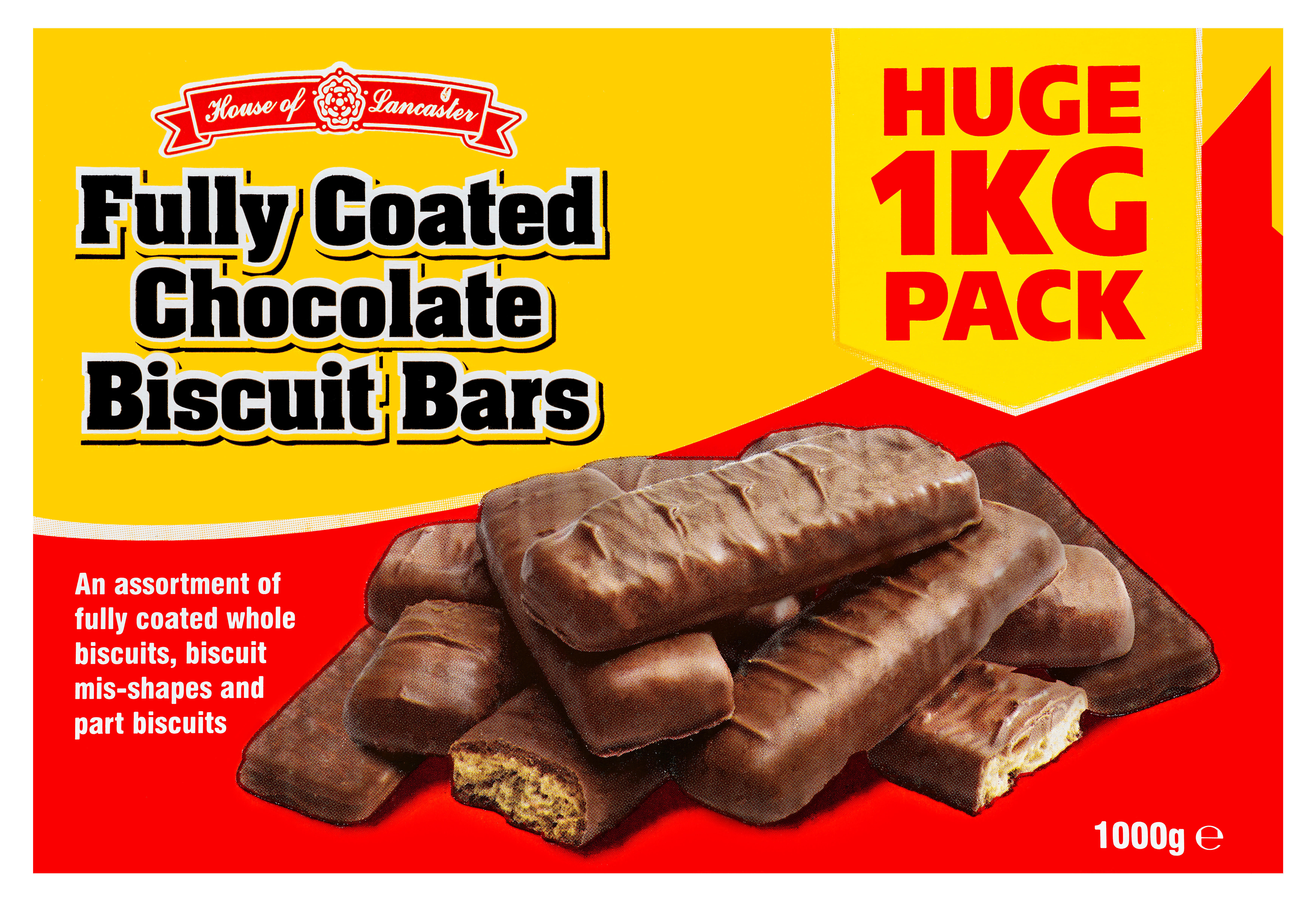 House of Lancaster Fully Coated Chocolate Biscuit Bars 1 KG Multipack Biscuits Iceland Foods