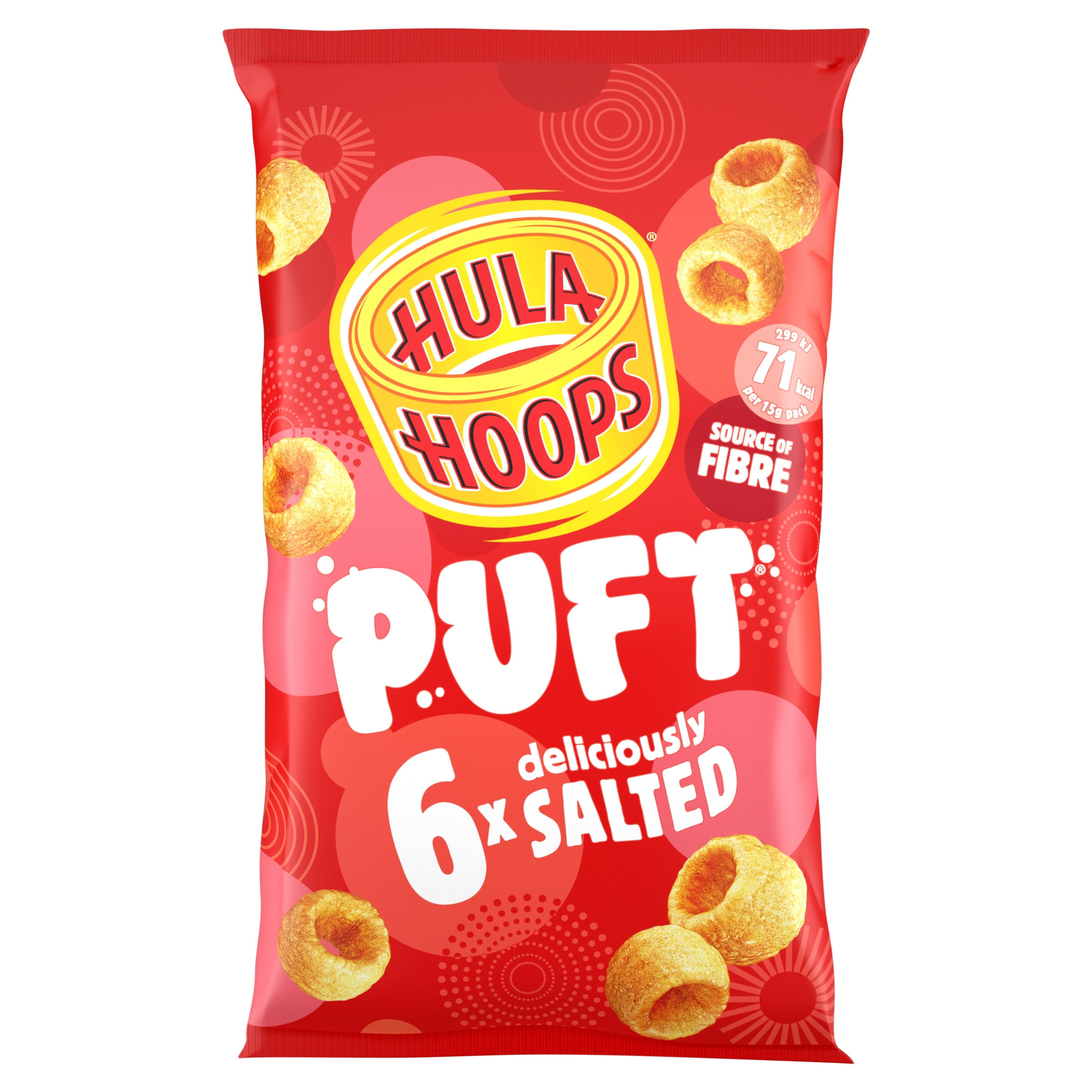 Hula Hoops Puft Salted Multipack Crisps 6x15g