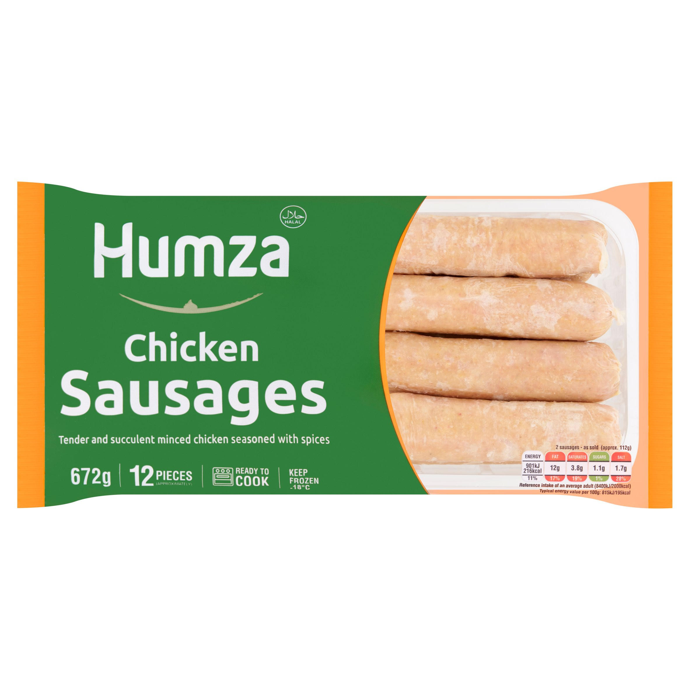 Humza Chicken Sausages 672g | Sausages | Iceland Foods