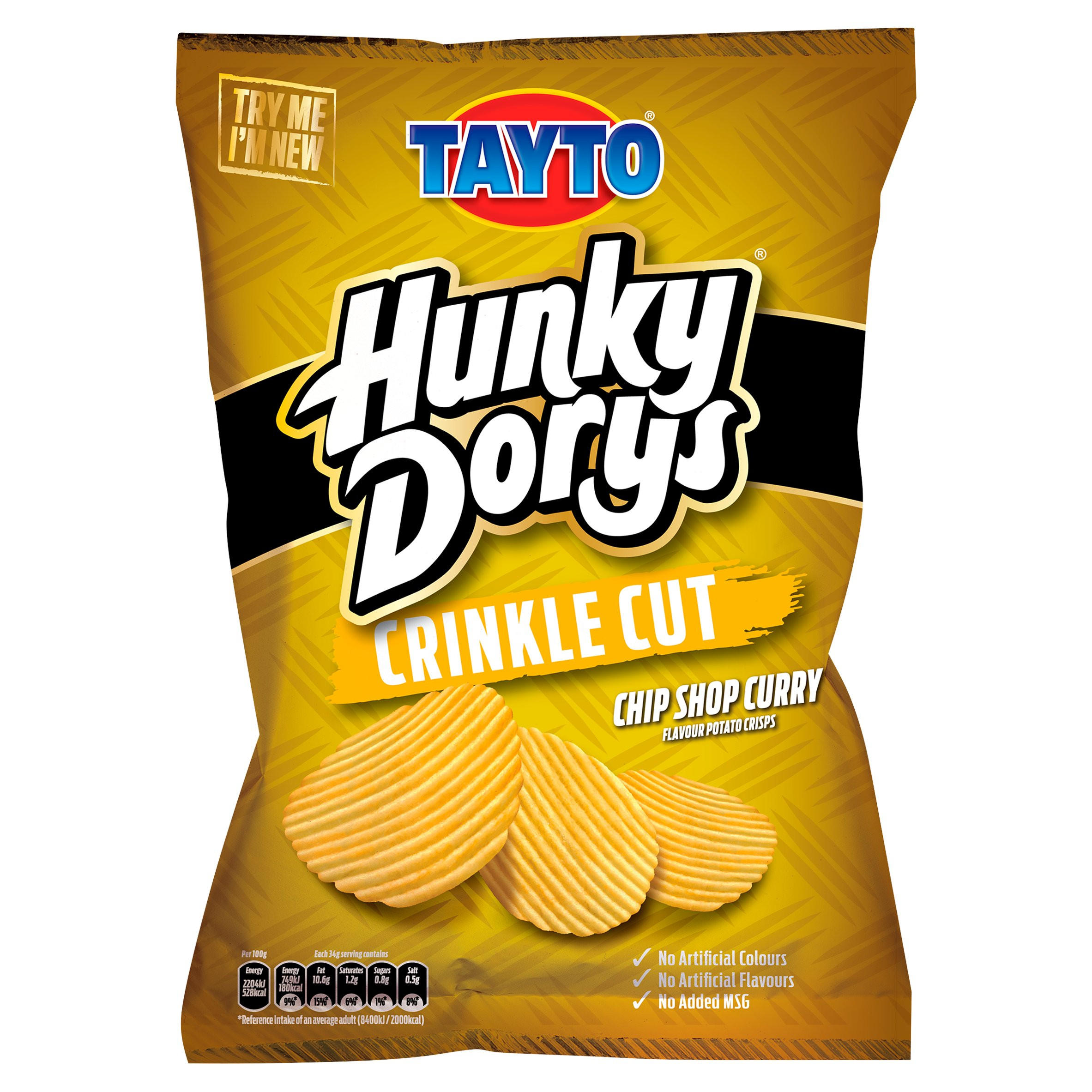Hunky Dorys Chip Shop Curry Crisps 135g Sharing Crisps Iceland Foods