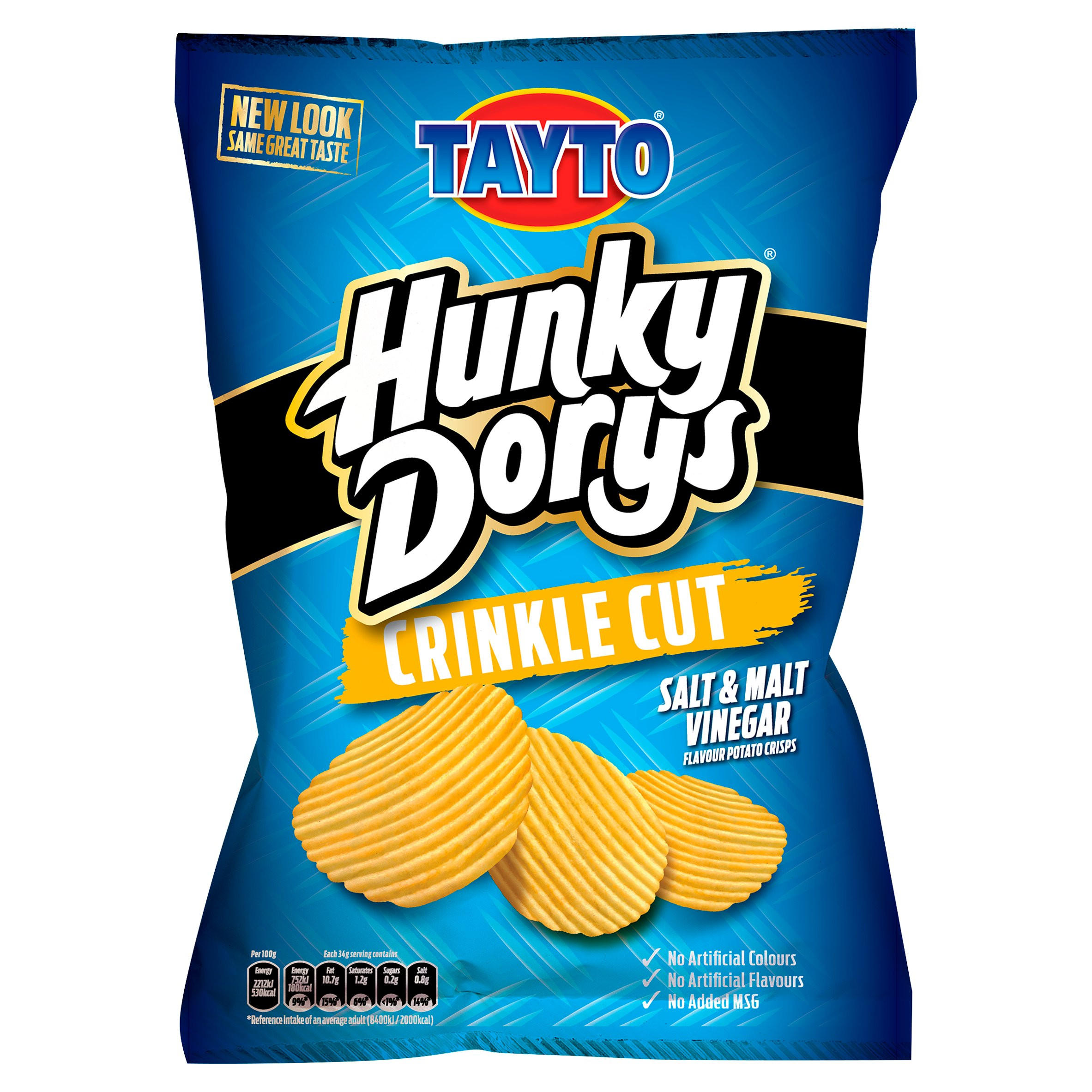 Hunky Dorys Salt & Malt Vinegar Crisps 135g Sharing Crisps Iceland