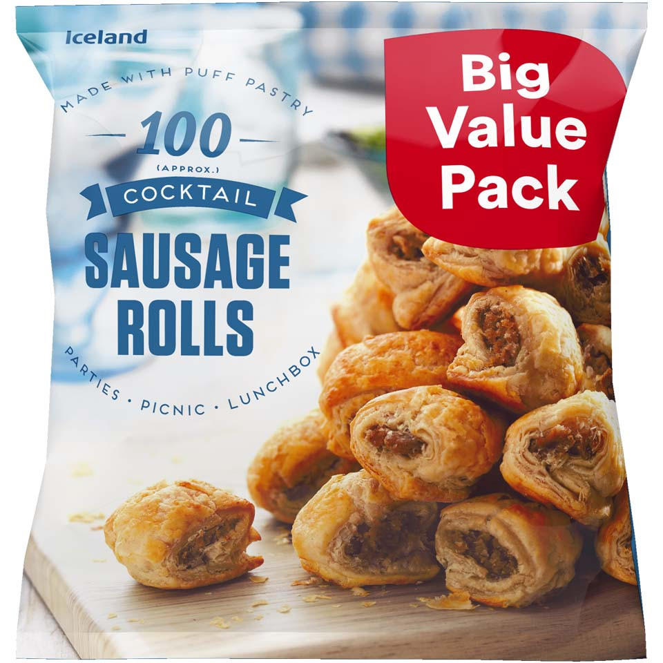 Iceland 100 (approx.) Cocktail Sausage Rolls 1.4kg | Pasties, Quiche ...