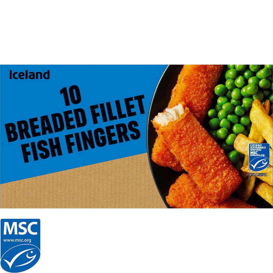Iceland 10 Breaded Fillet Fish Fingers 250g