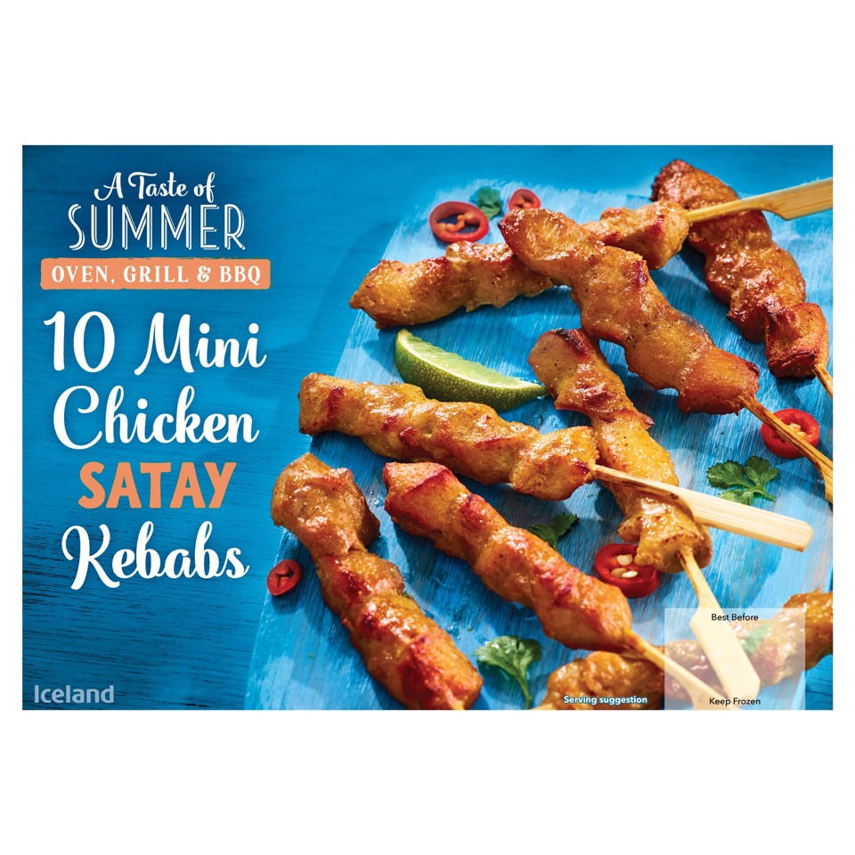 Iceland 10 Mini Chicken Satay Kebabs 220g Chicken Iceland Foods