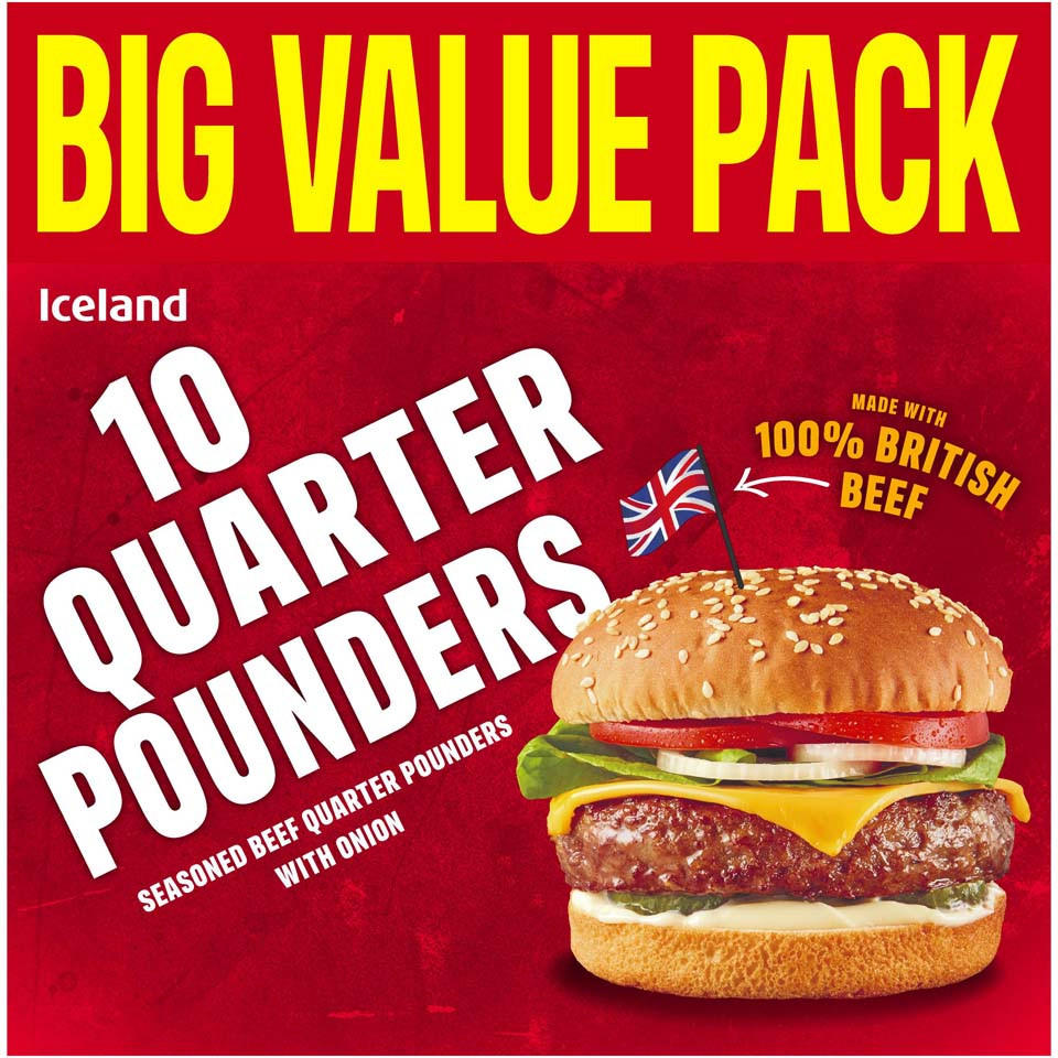 Iceland 10 Quarter Pounders 1135g Burgers Iceland Foods