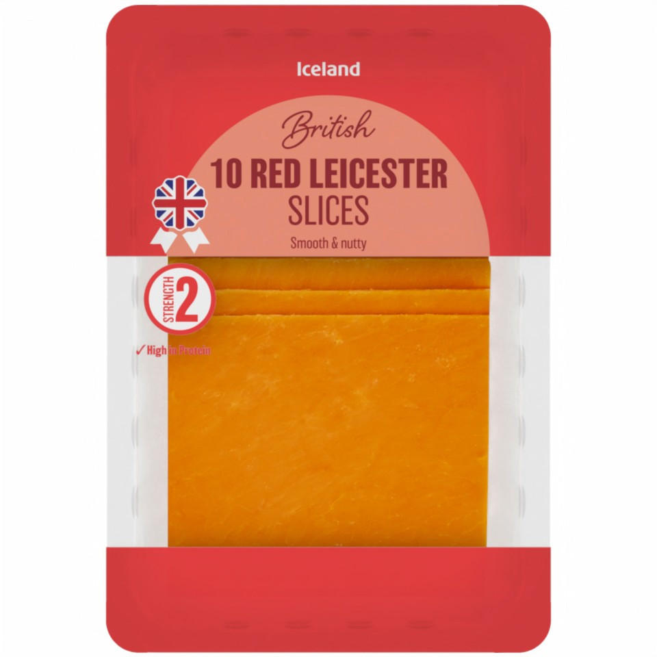 Iceland 10 Red Leicester Slices 250g Grated & Sliced Cheese Iceland