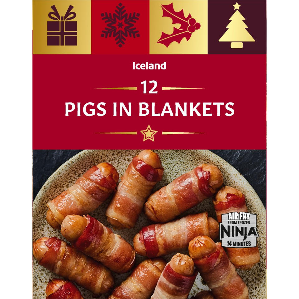 Iceland 12 Pigs in Blankets 252g Christmas Trimmings Iceland Foods