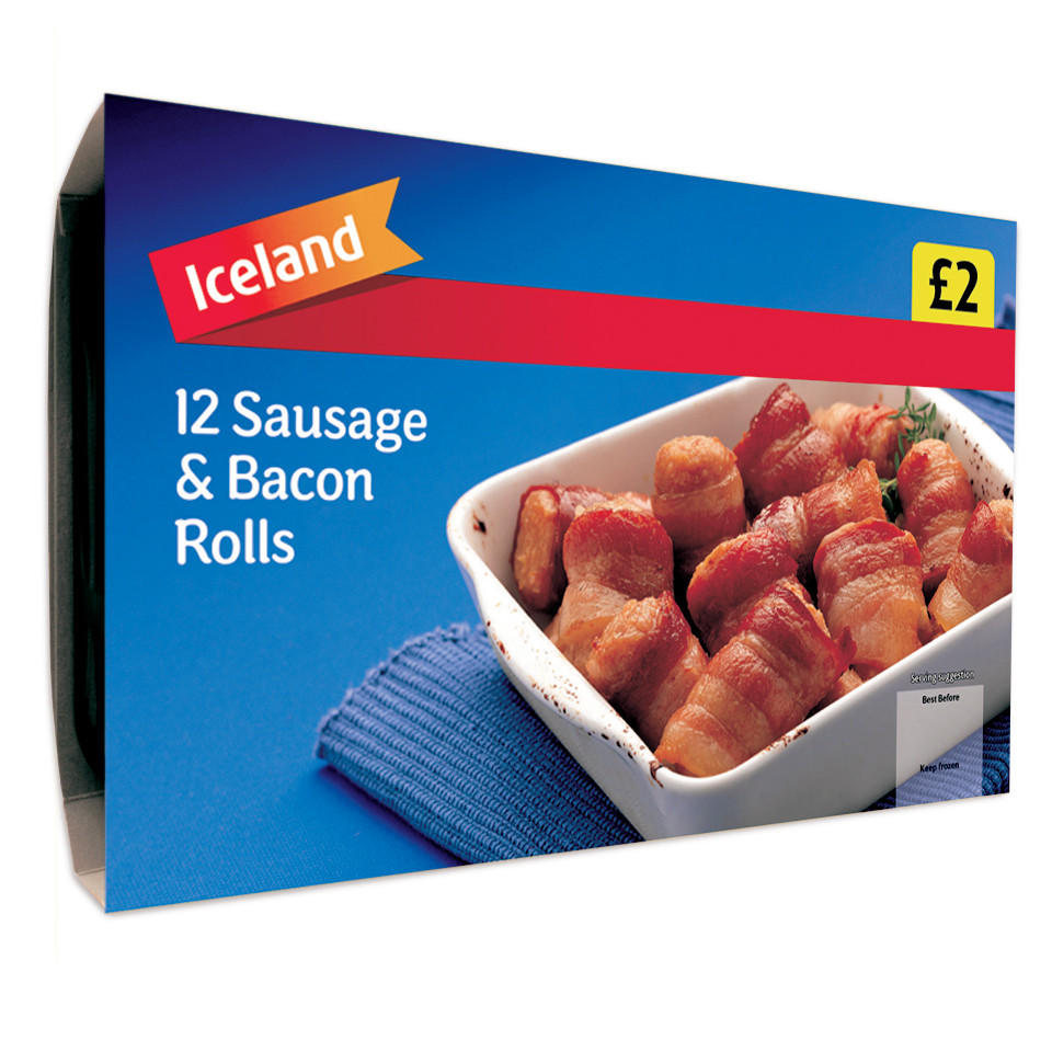 Iceland 12 Sausage & Bacon Rolls 340g Sausages Iceland Foods