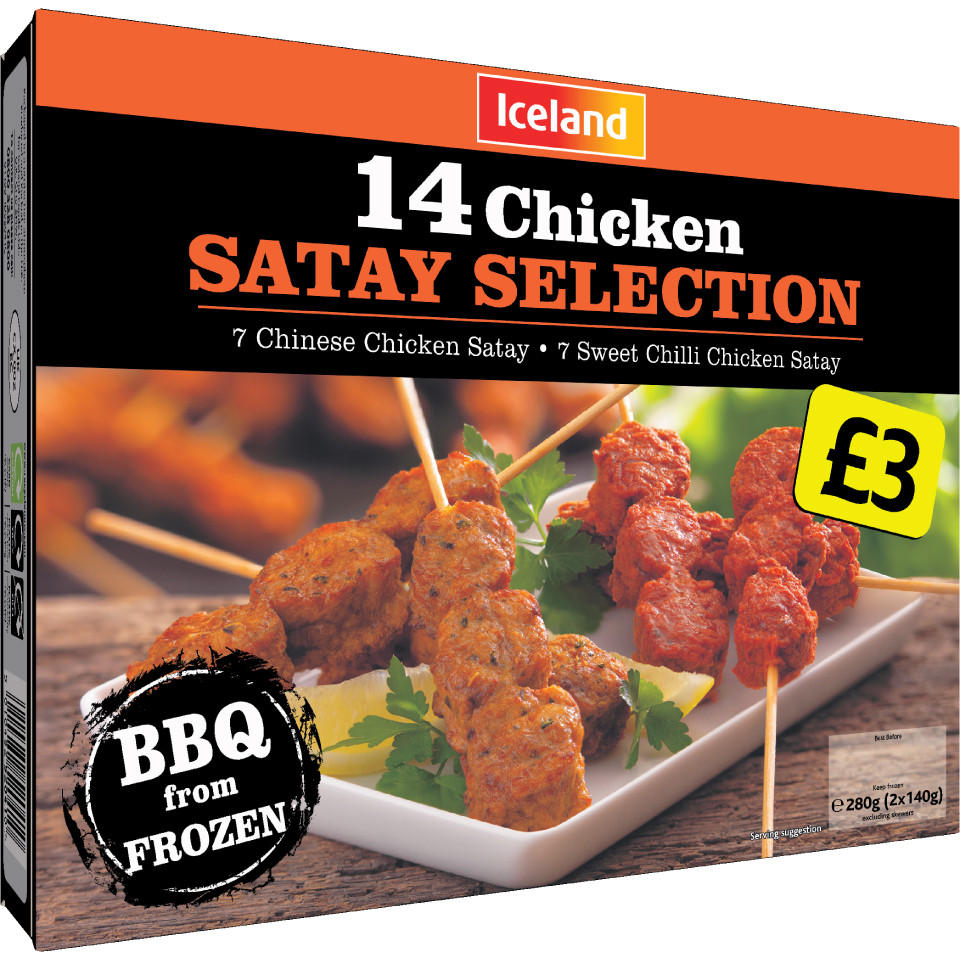 Iceland 14 Chicken Satay Selection 280g Bank Holiday Essentials