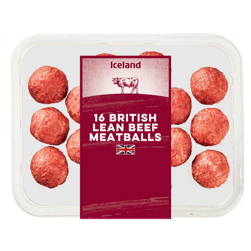 Iceland 16 British Lean Beef Meatballs 305g Beef Iceland Foods