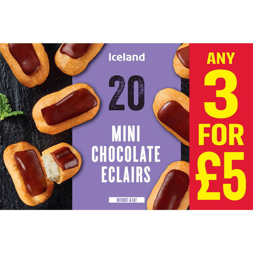 Iceland 20 Mini Chocolate Eclairs 230g