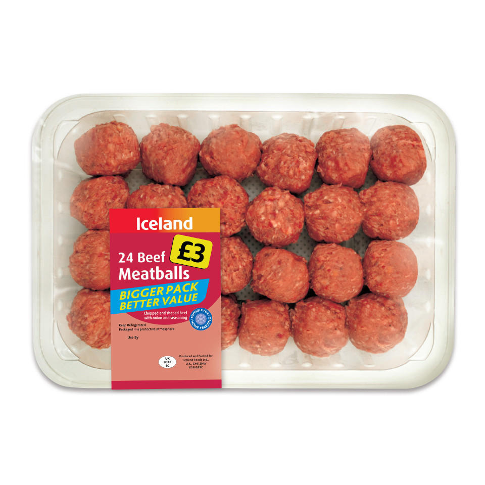 Iceland 24 Beef Meatballs 588g Beef Iceland Foods