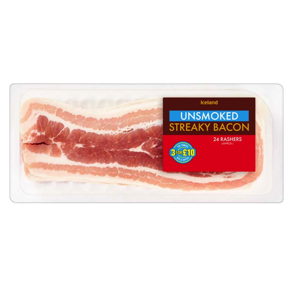 Iceland Rashers Approx Unsmoked Streaky Bacon G Bacon Gammon Iceland Foods