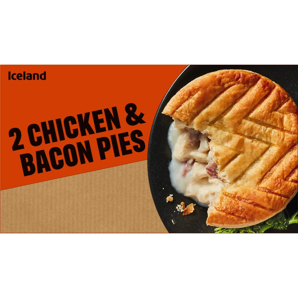 Iceland 2 Chicken & Bacon Pies 284g