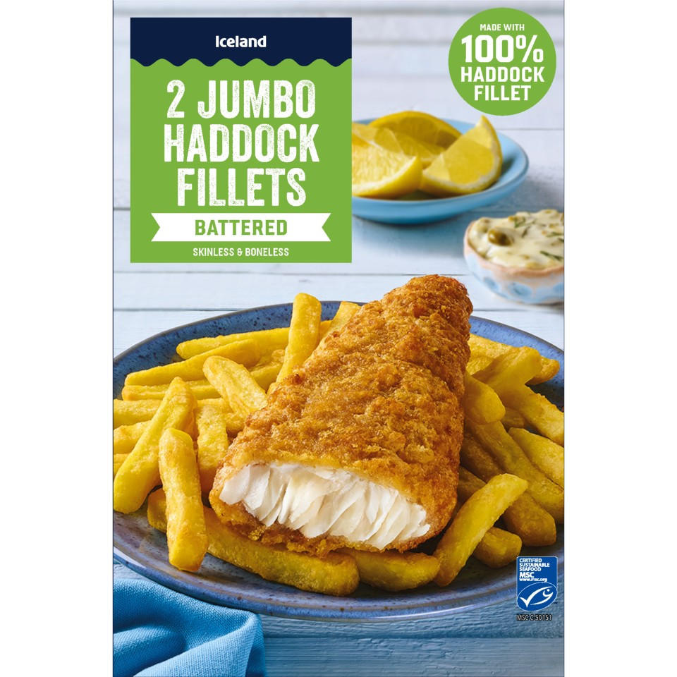 Iceland 2 Jumbo Battered Cod Fillets 410g