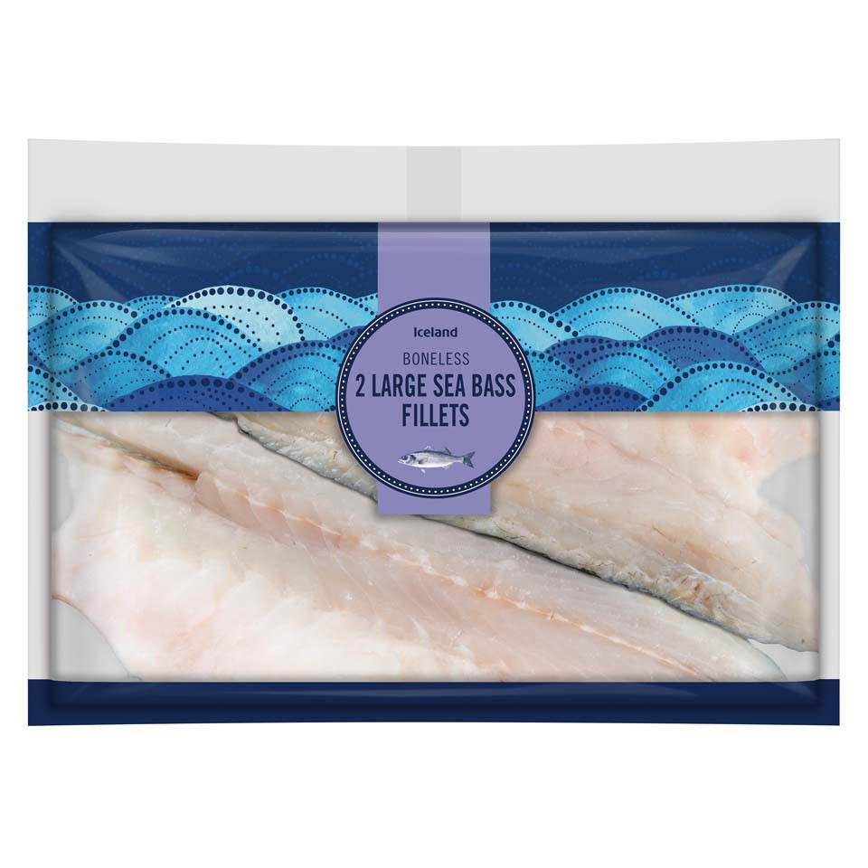 Iceland 2 Large Sea Bass Fillets 280g Fish Fillets Iceland Foods