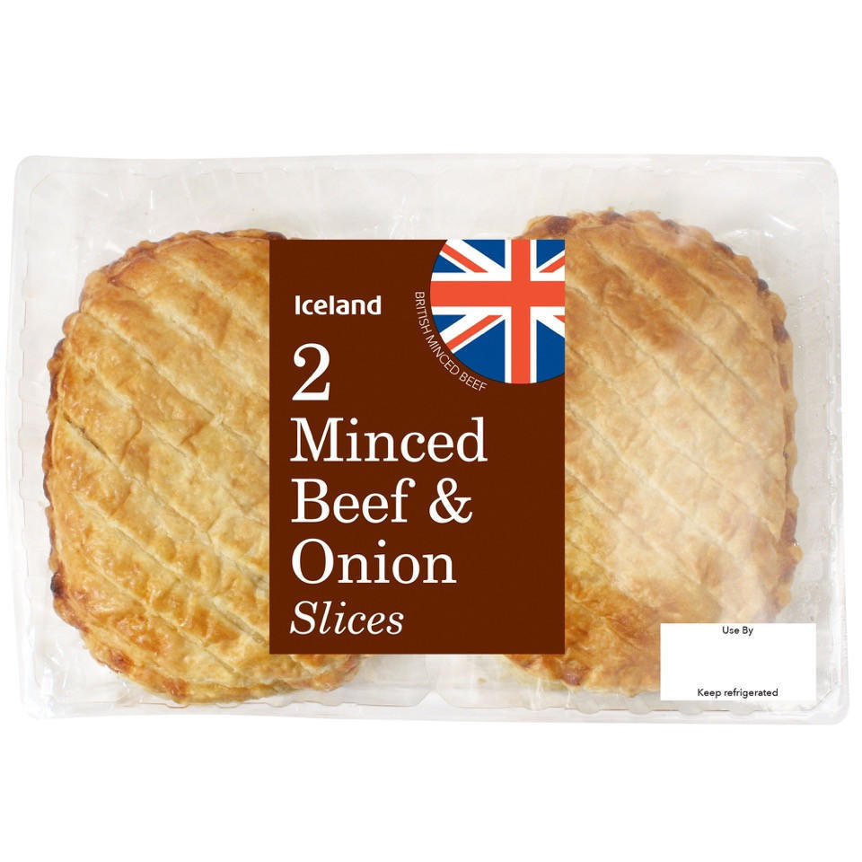 Iceland 2 Minced Beef & Onion Slices 300g Slices & Pasties Iceland Foods