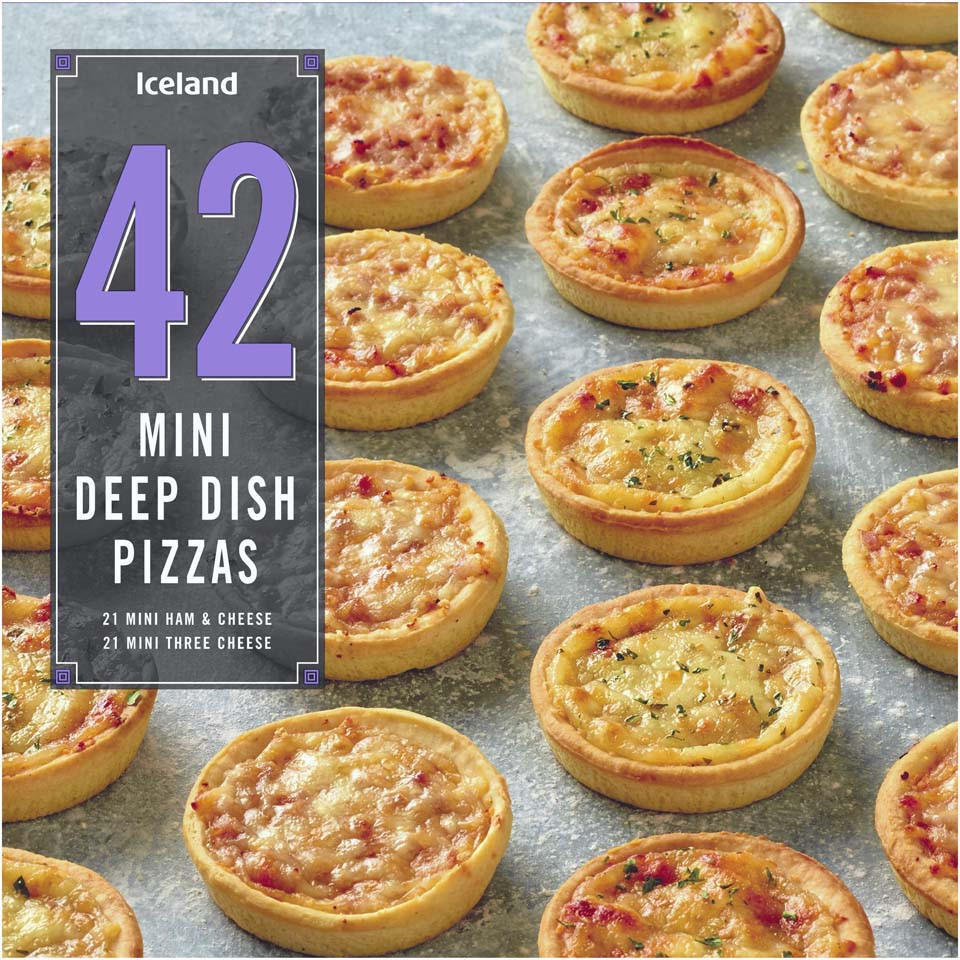 Iceland 42 Mini Deep Dish Pizzas 1.176kg | Pizza Snacks | Iceland Foods