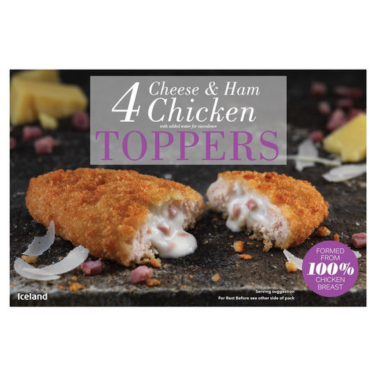 Iceland 4 Cheese & Ham Chicken Toppers 400g