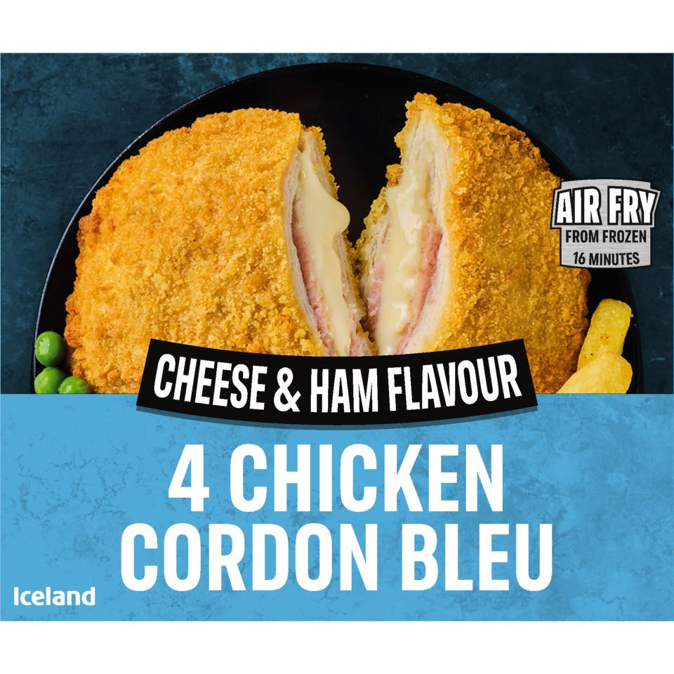 Iceland 4 Cheese and Ham Flavour Chicken Cordon Bleu 500g