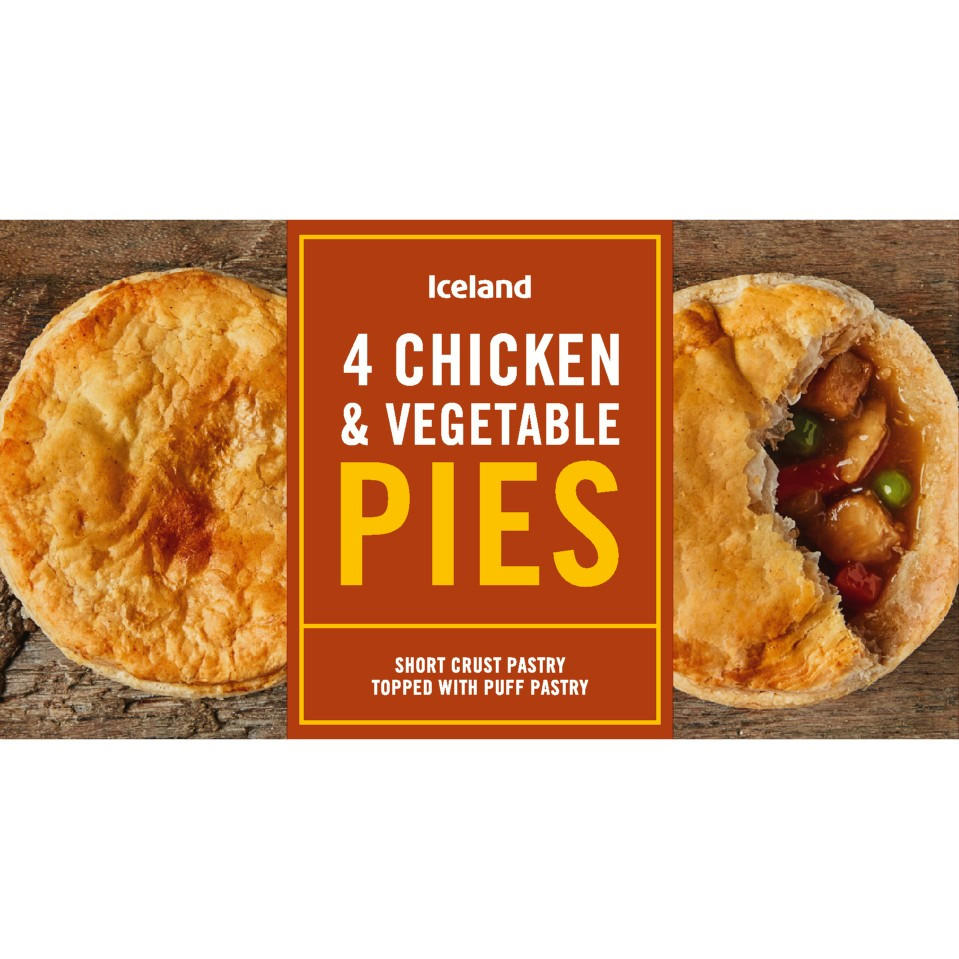 Iceland 4 Chicken And Vegetable Pies 568g Pies And Puddings Iceland Foods 