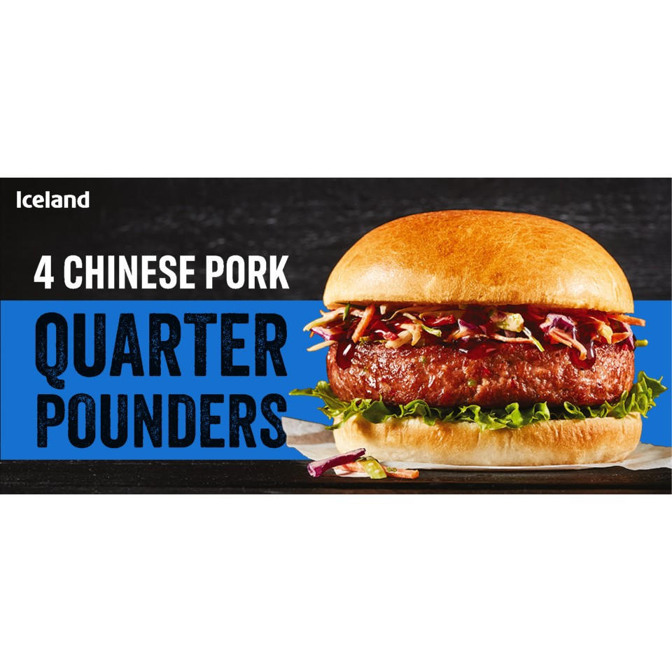 Iceland 4 Chinese Pork Quarter Pounders 454g Iceland Foods