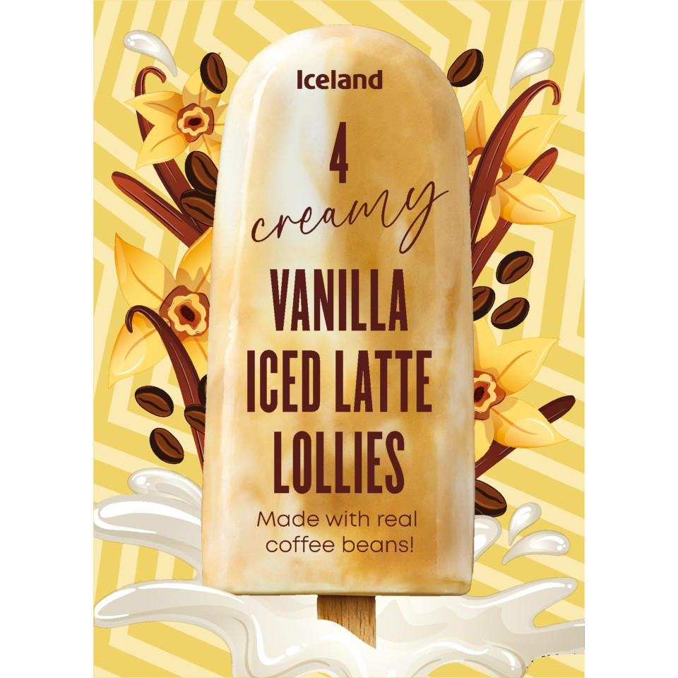 Iceland 4 Creamy Vanilla Iced Latte Lollies 292g
